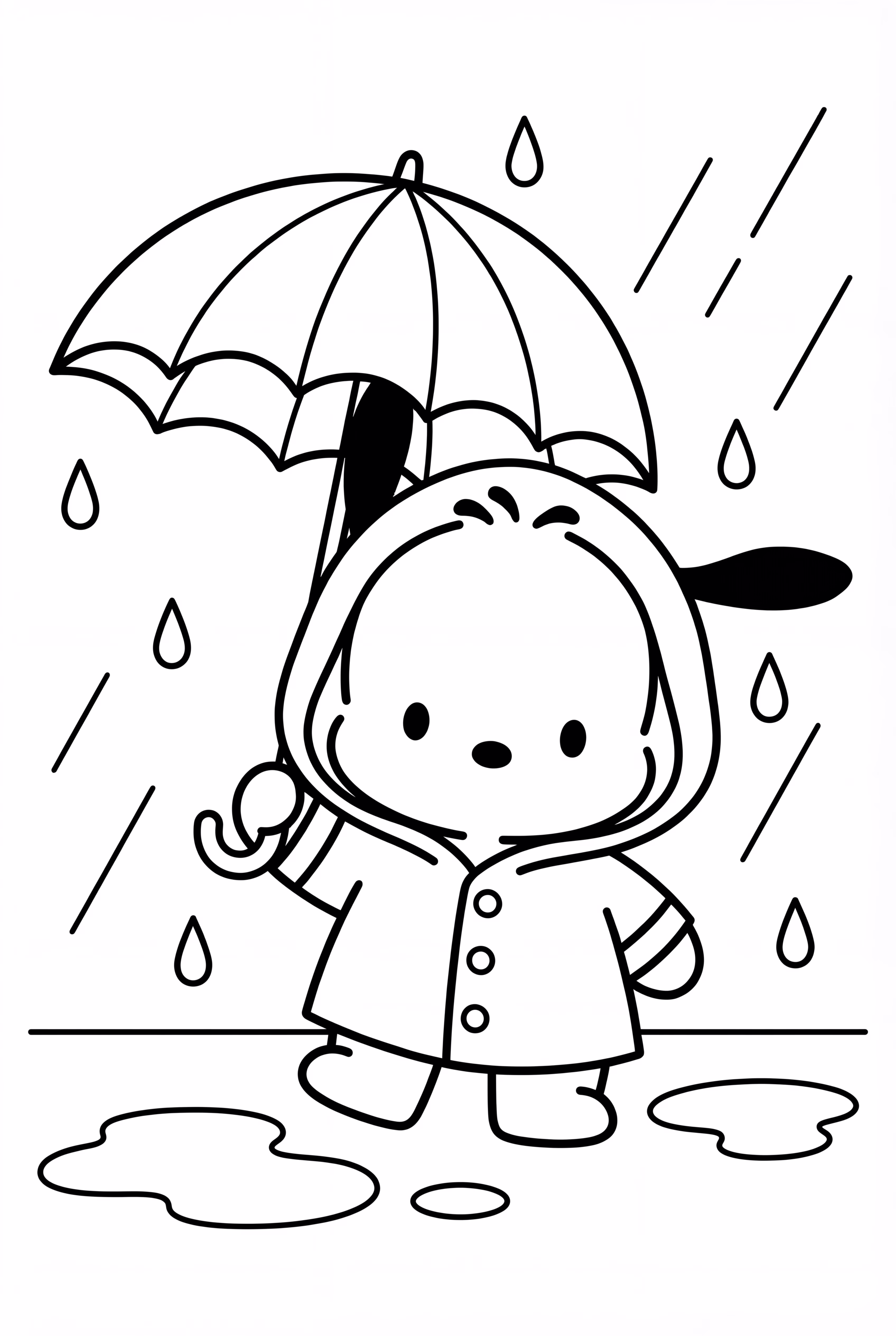 Pochacco In Rainy Day Outfit