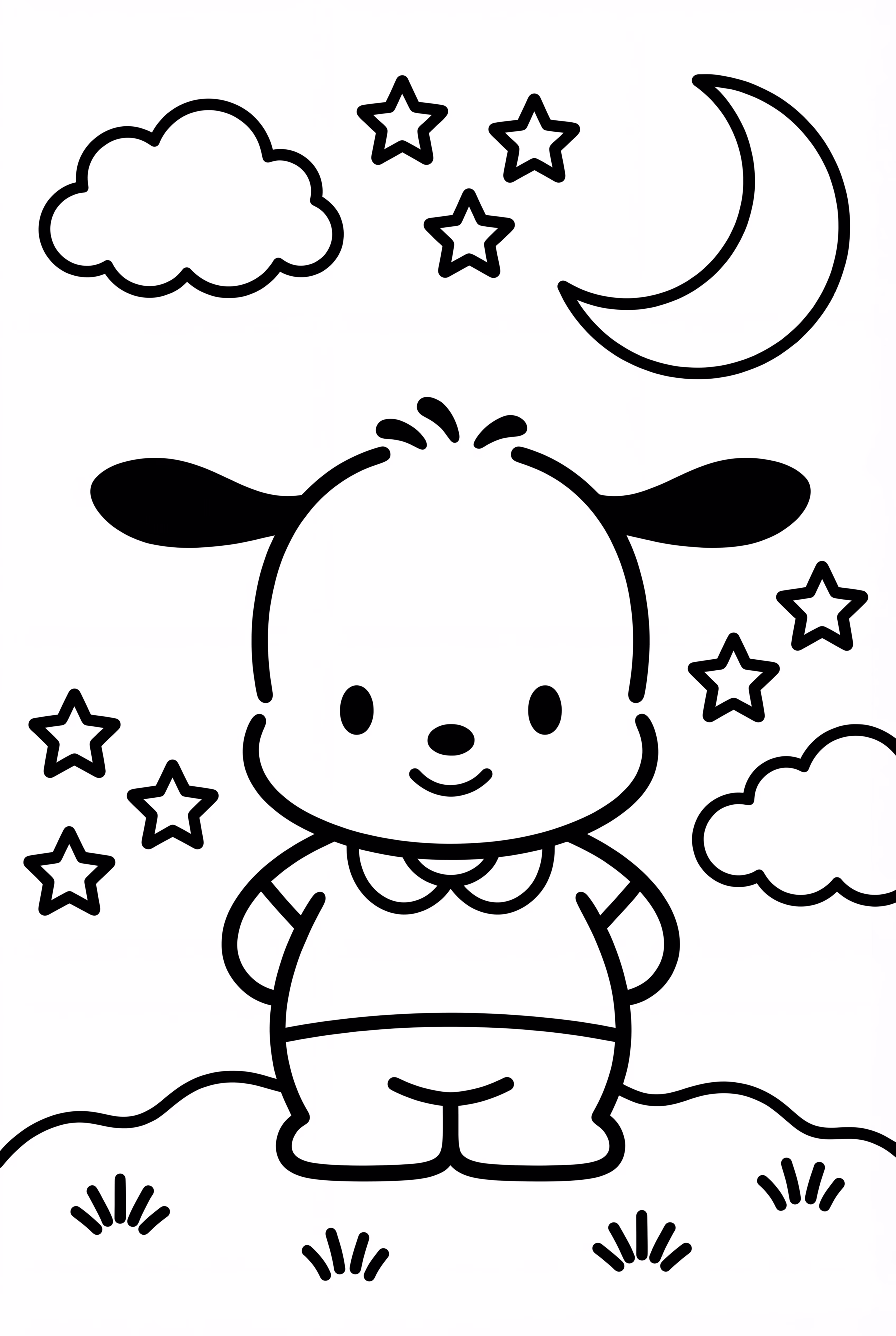 Pochacco In Starry Night Sky