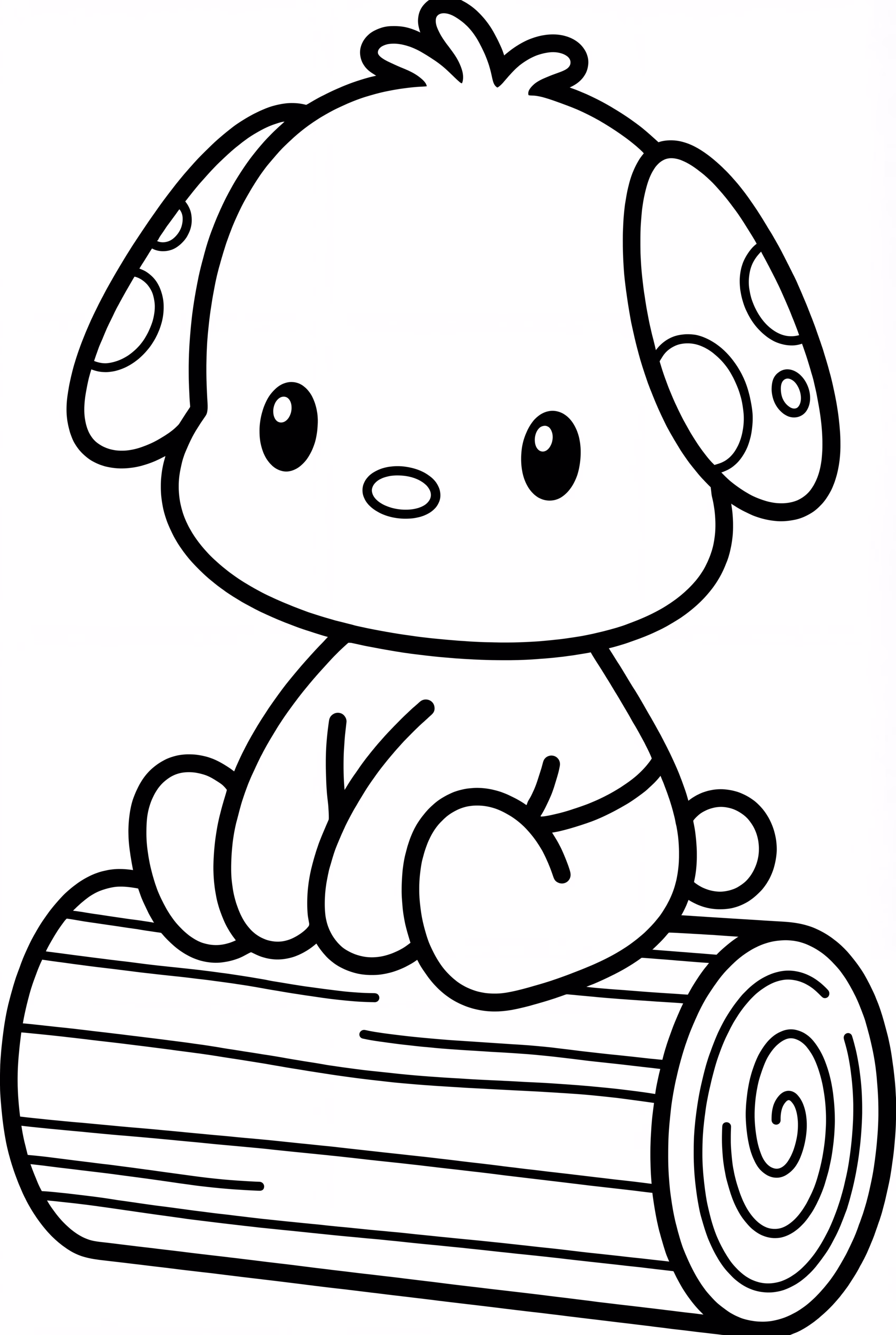 Pochacco Sitting On Log