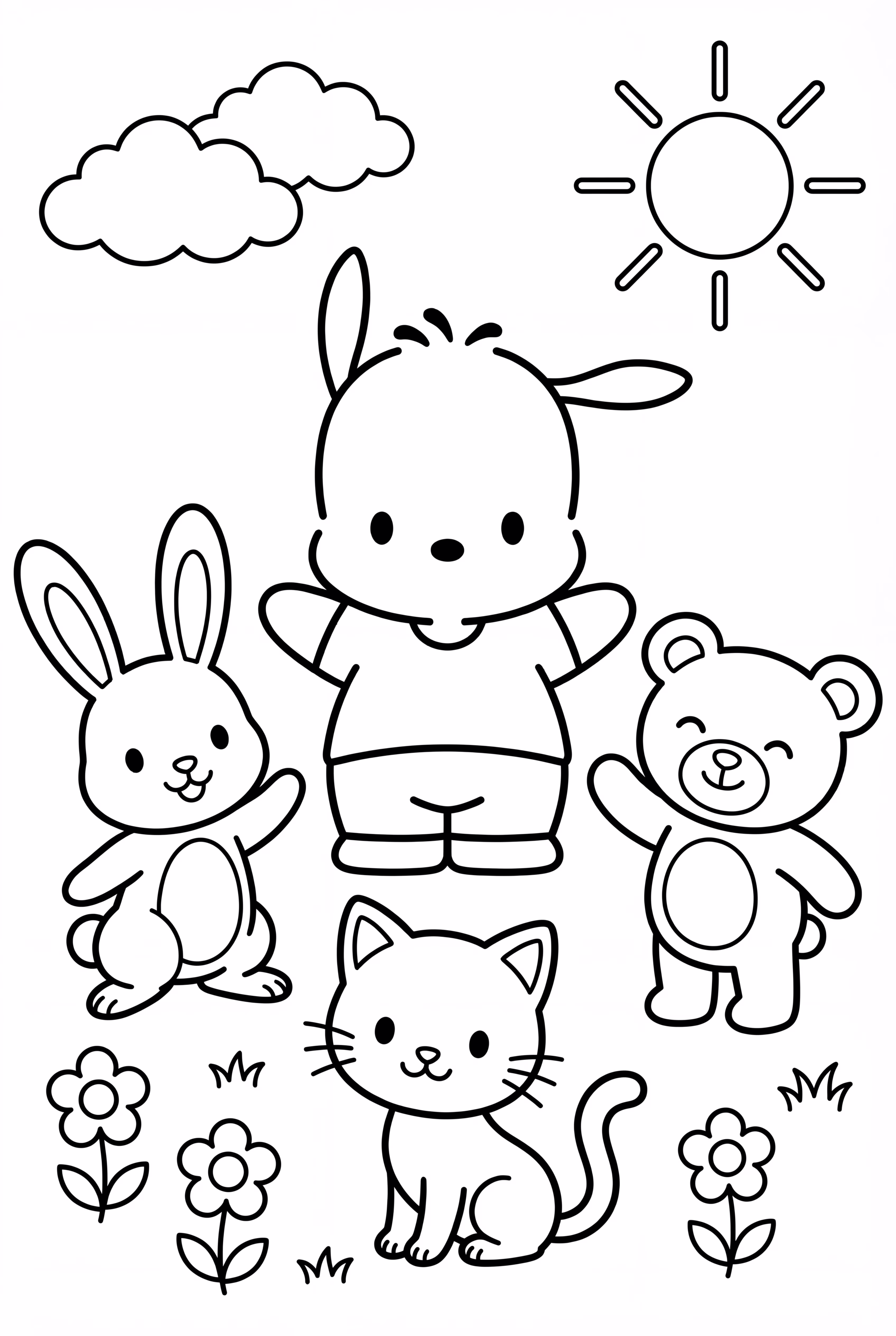 Pochacco With Animal Friends Circle