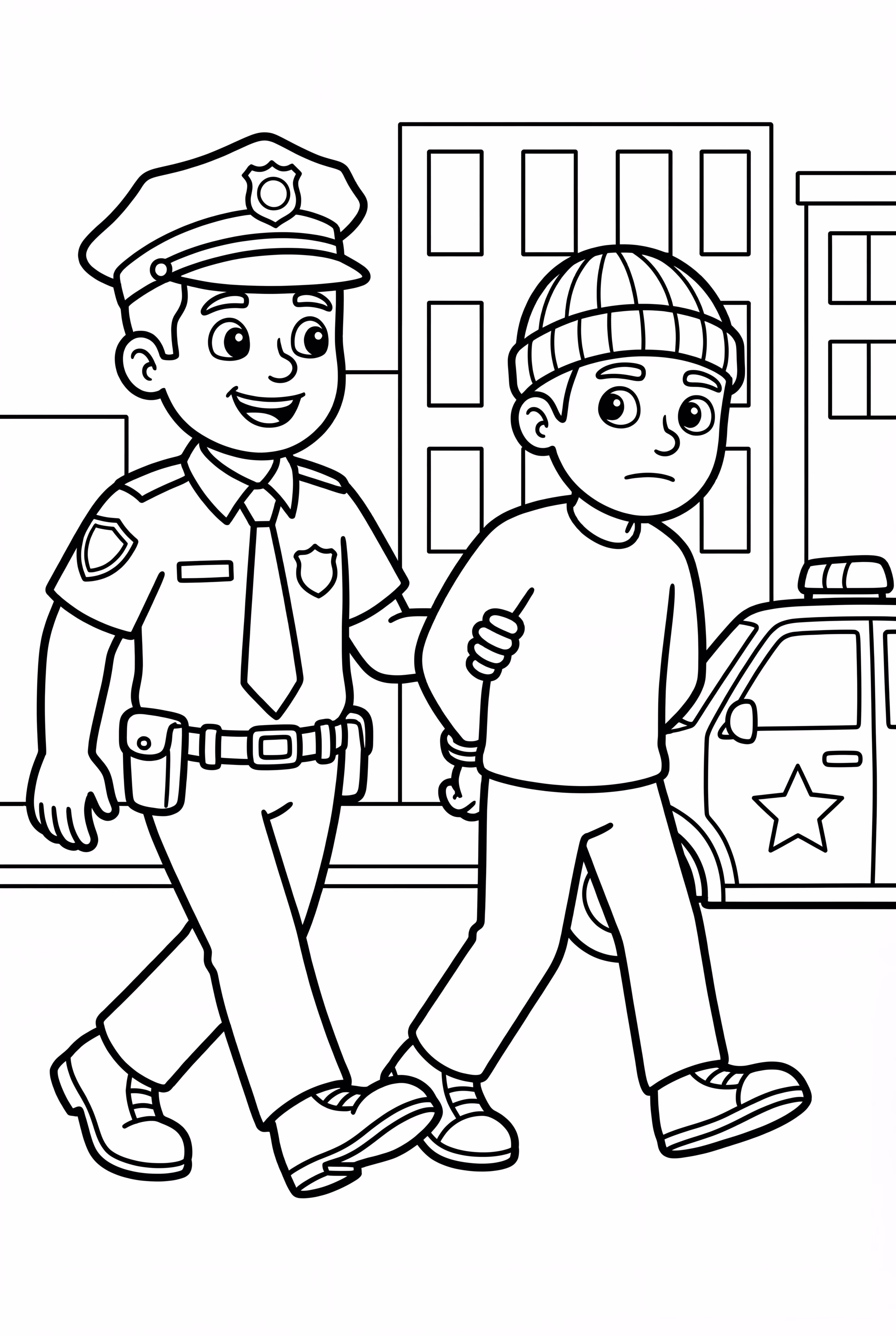 Escena de la Policía Arrestando a un Ladrón