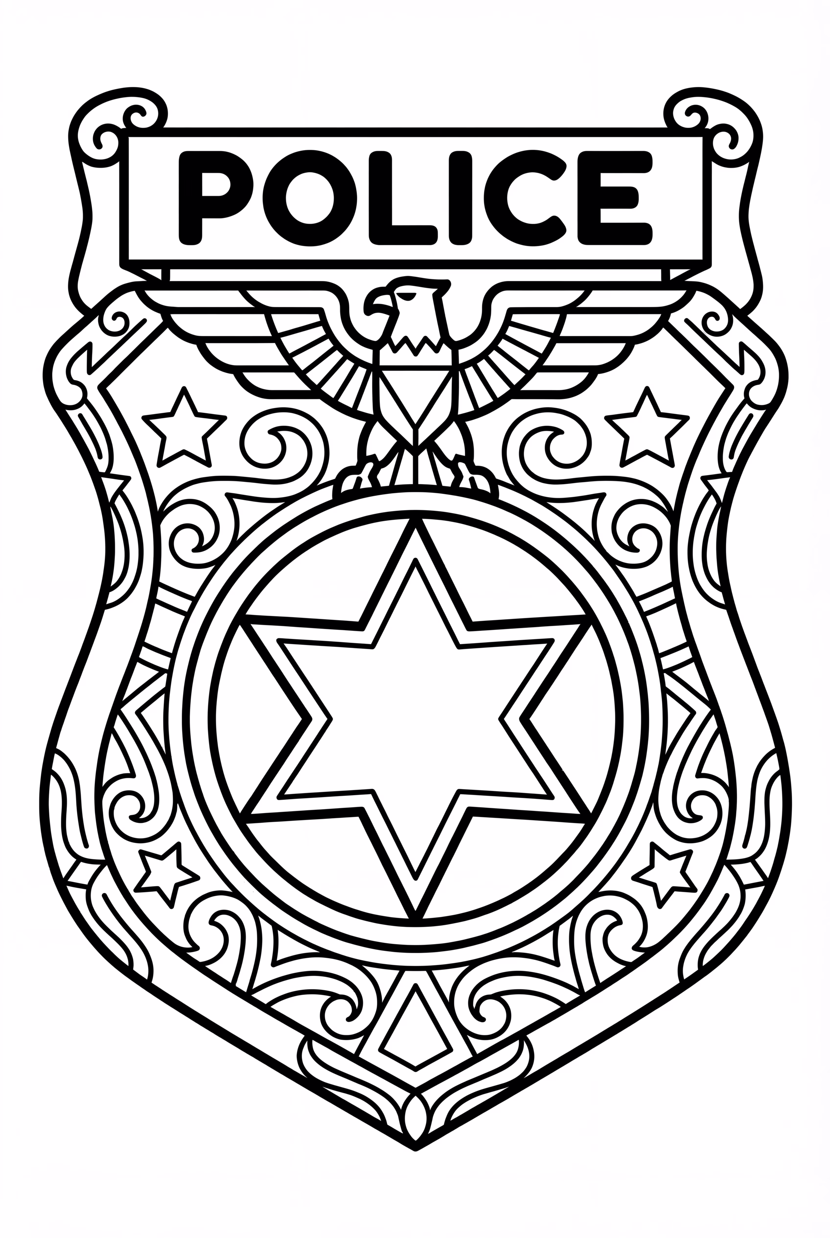 Police Badge with Star Symbol
