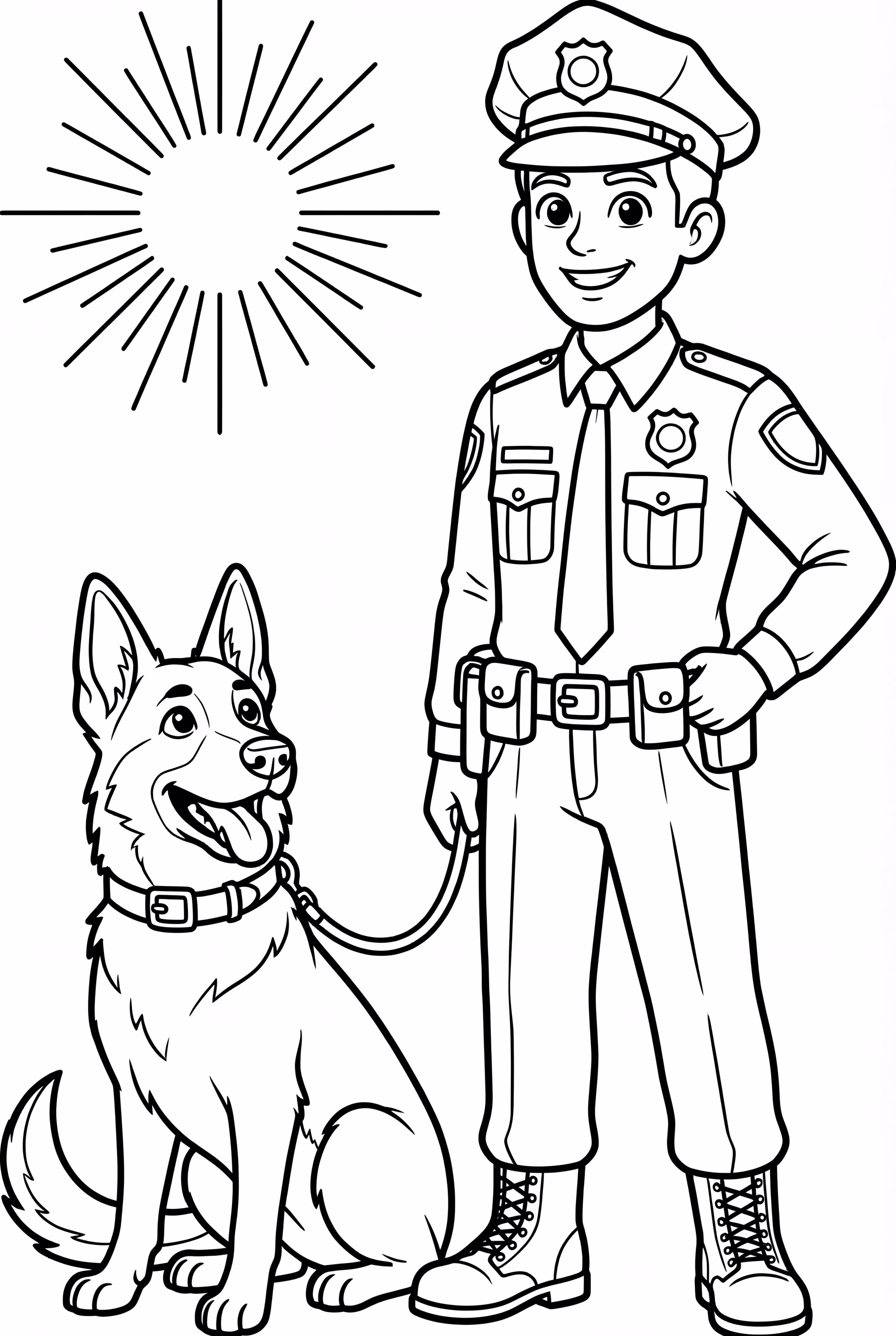 Perro policía y su manejador en una misión de búsqueda