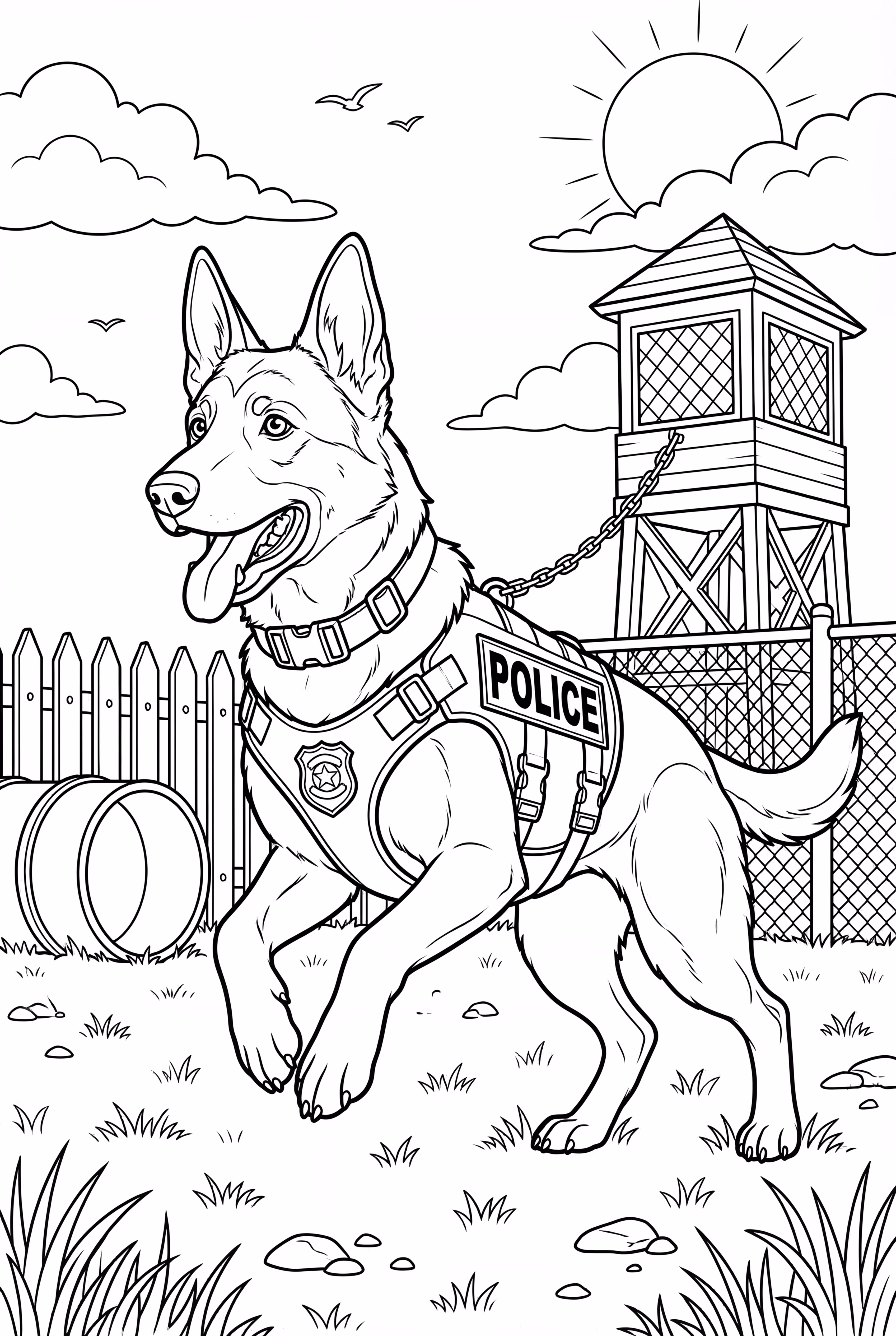 Police Dog German Shepherd in Action