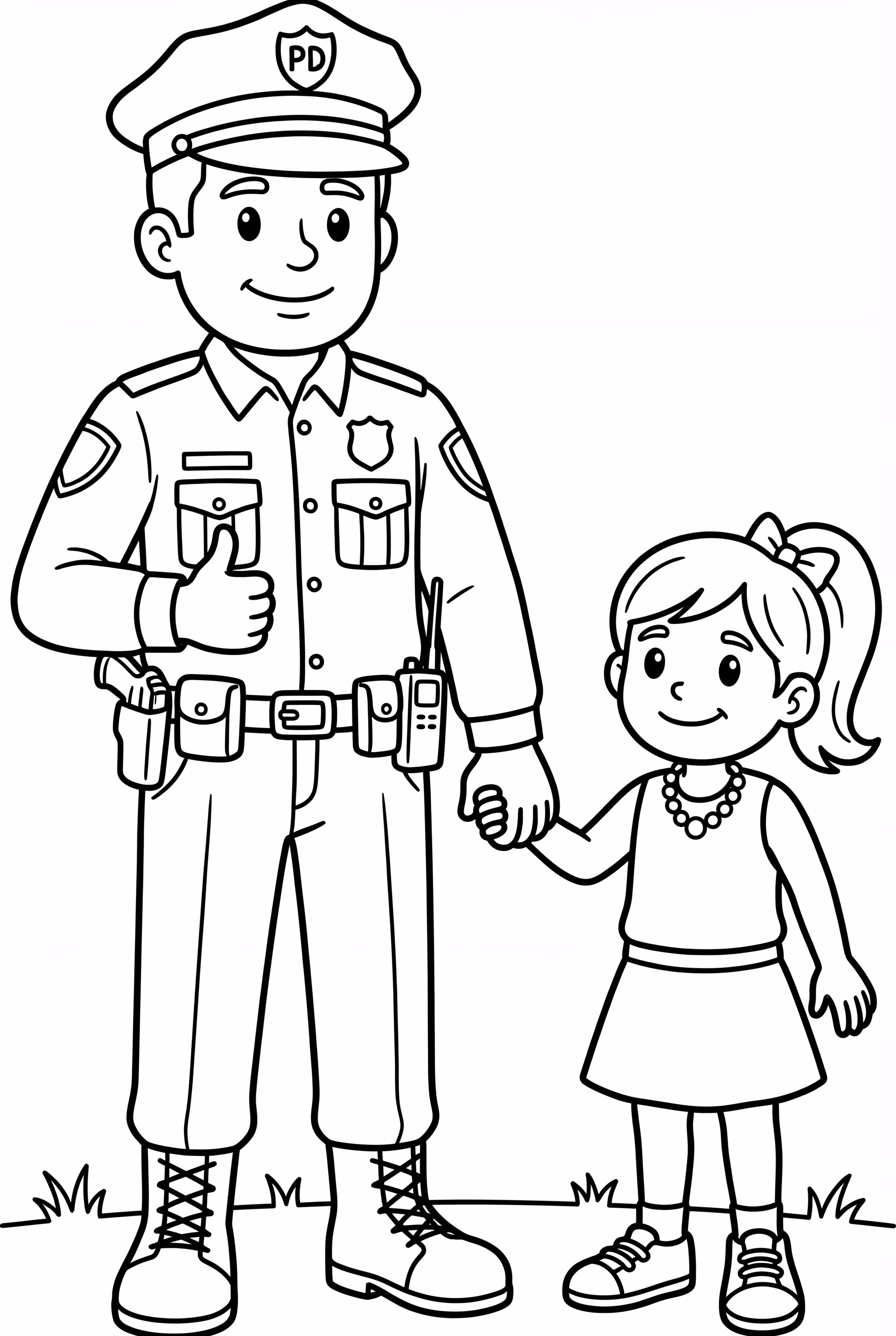 Police Helping Lost Children in the Park