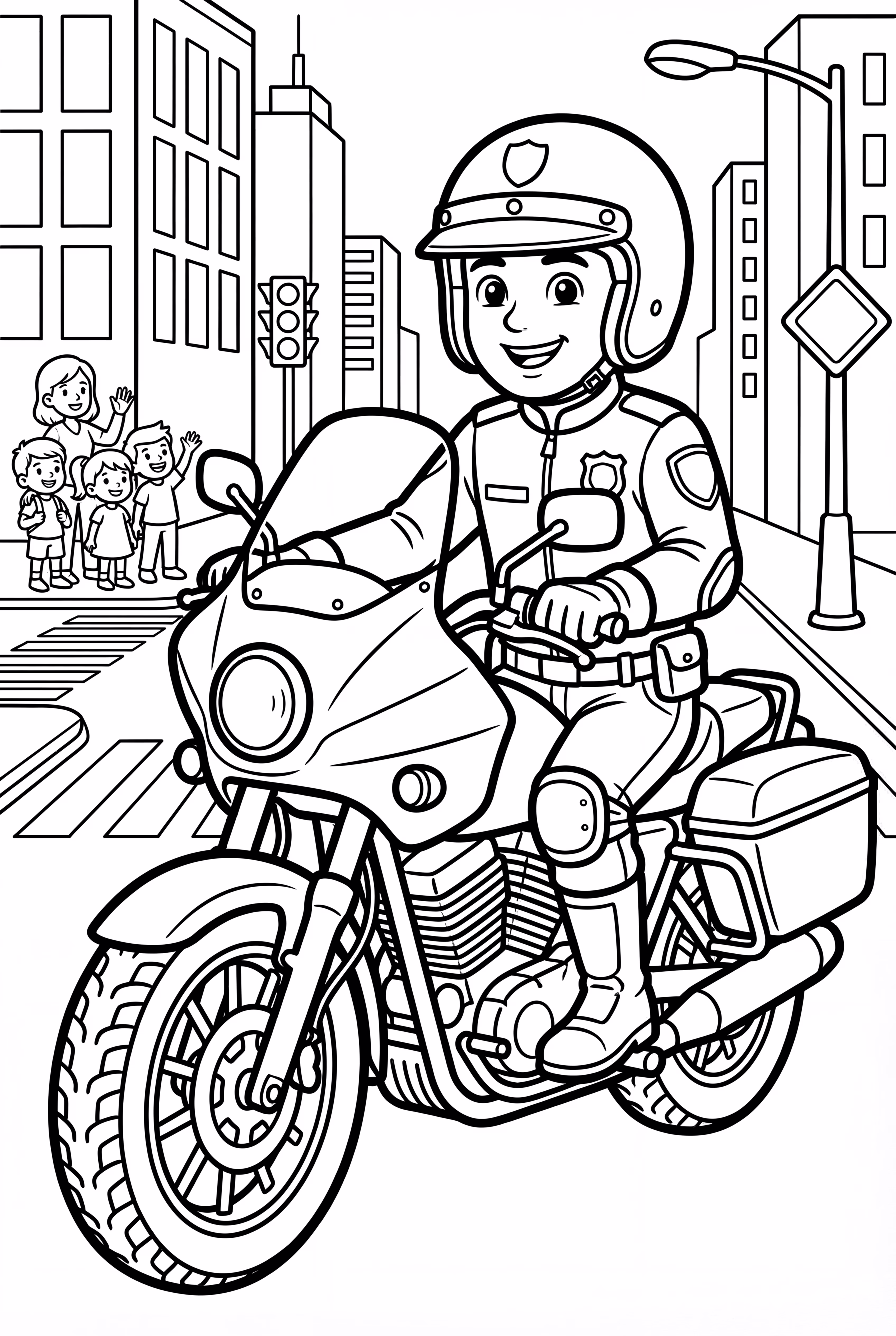 Polizeimotorrad Stadtrettungsszene