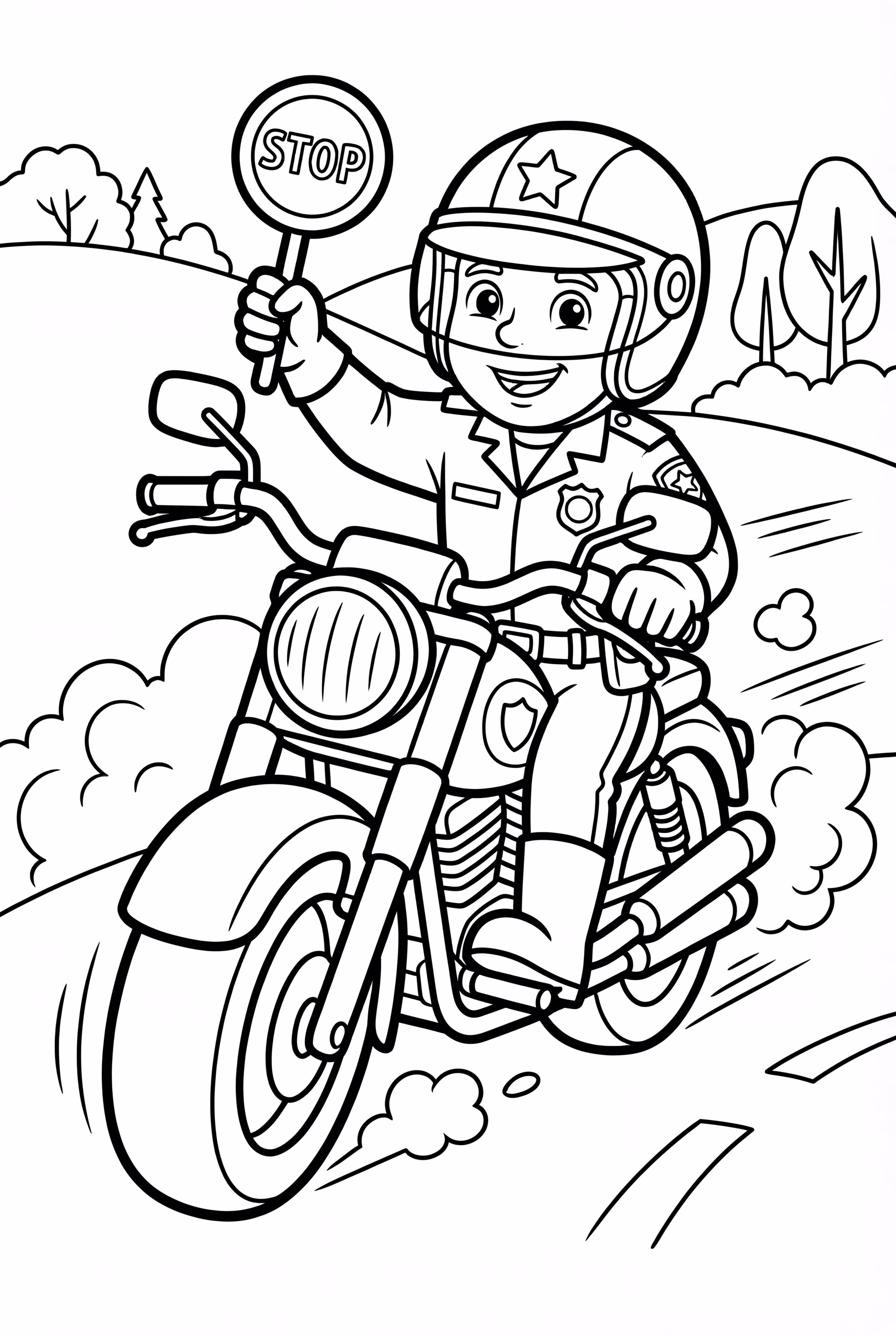 Police Motorcycle in a Chase