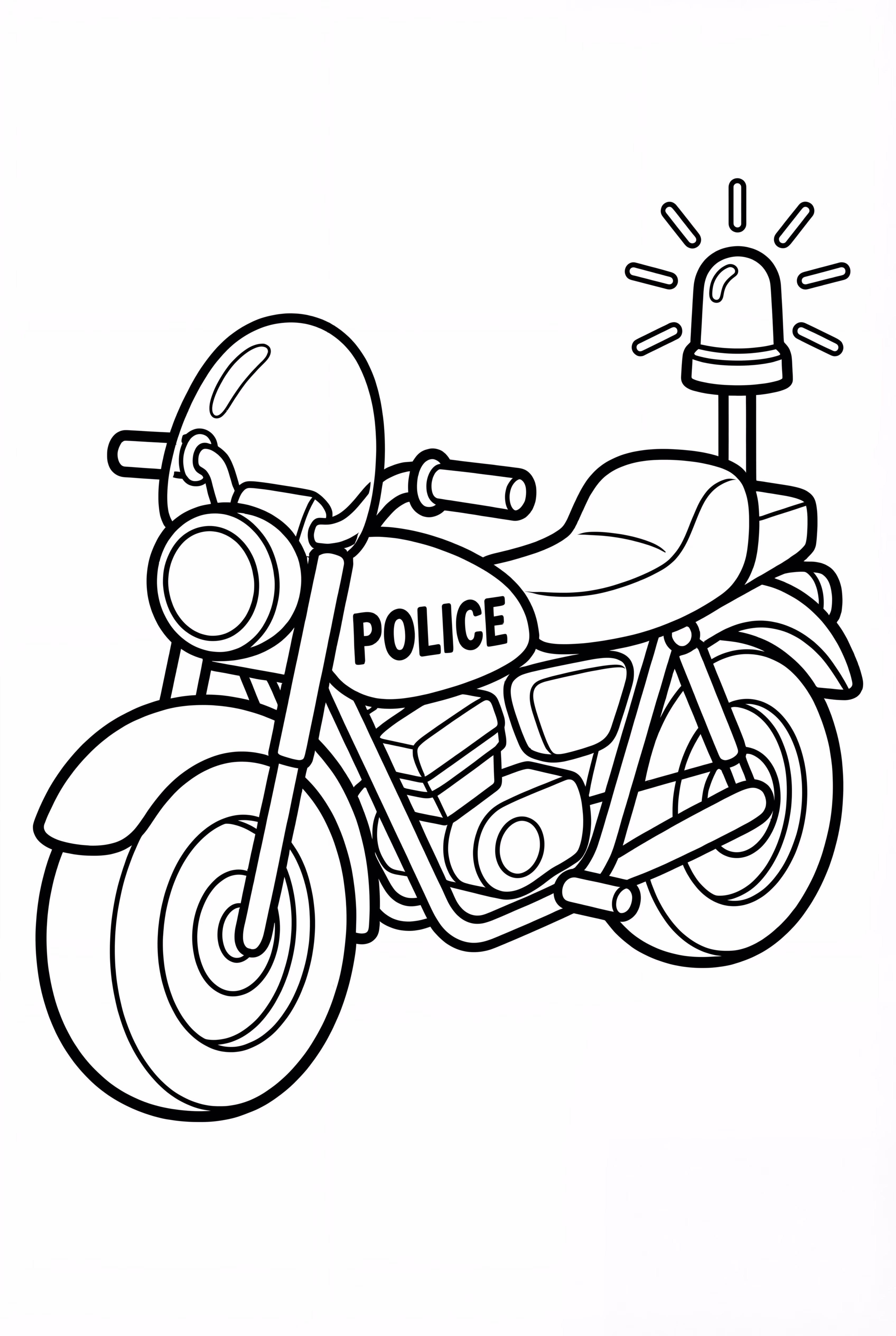 Police Motorcycle with Flashing Lights