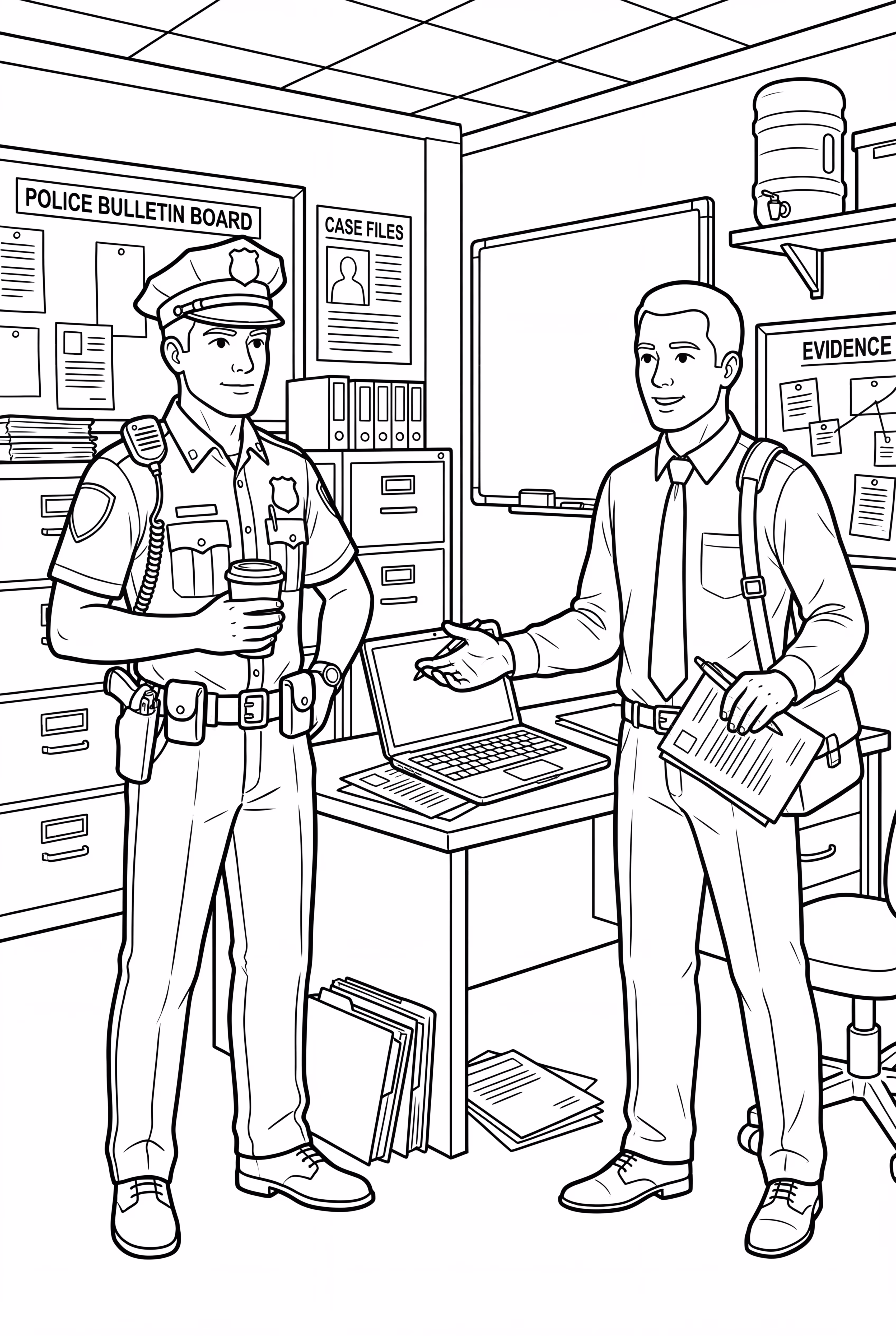 Police Officers Solving a Mystery Together