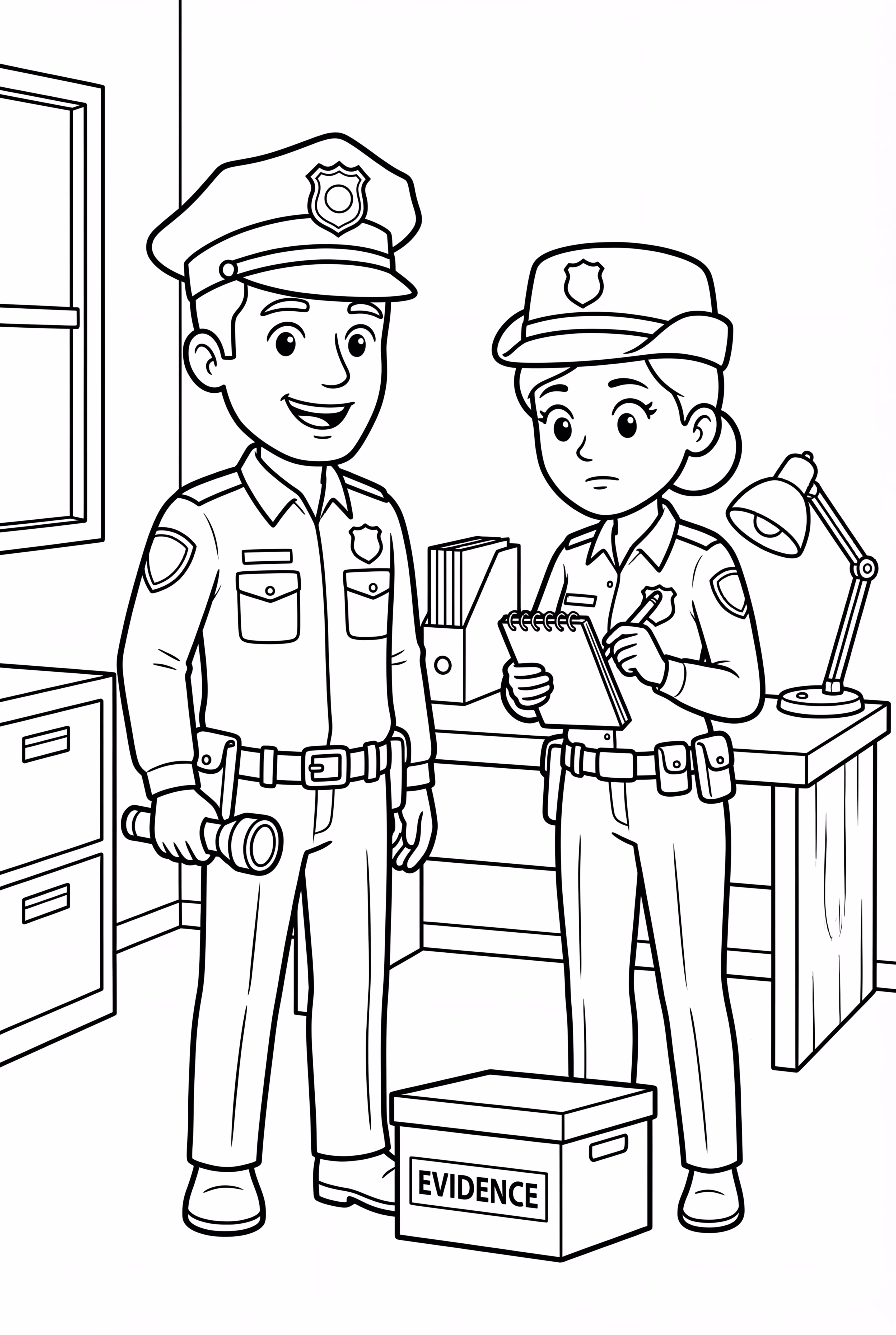 Police Officers Solving a Mystery Together