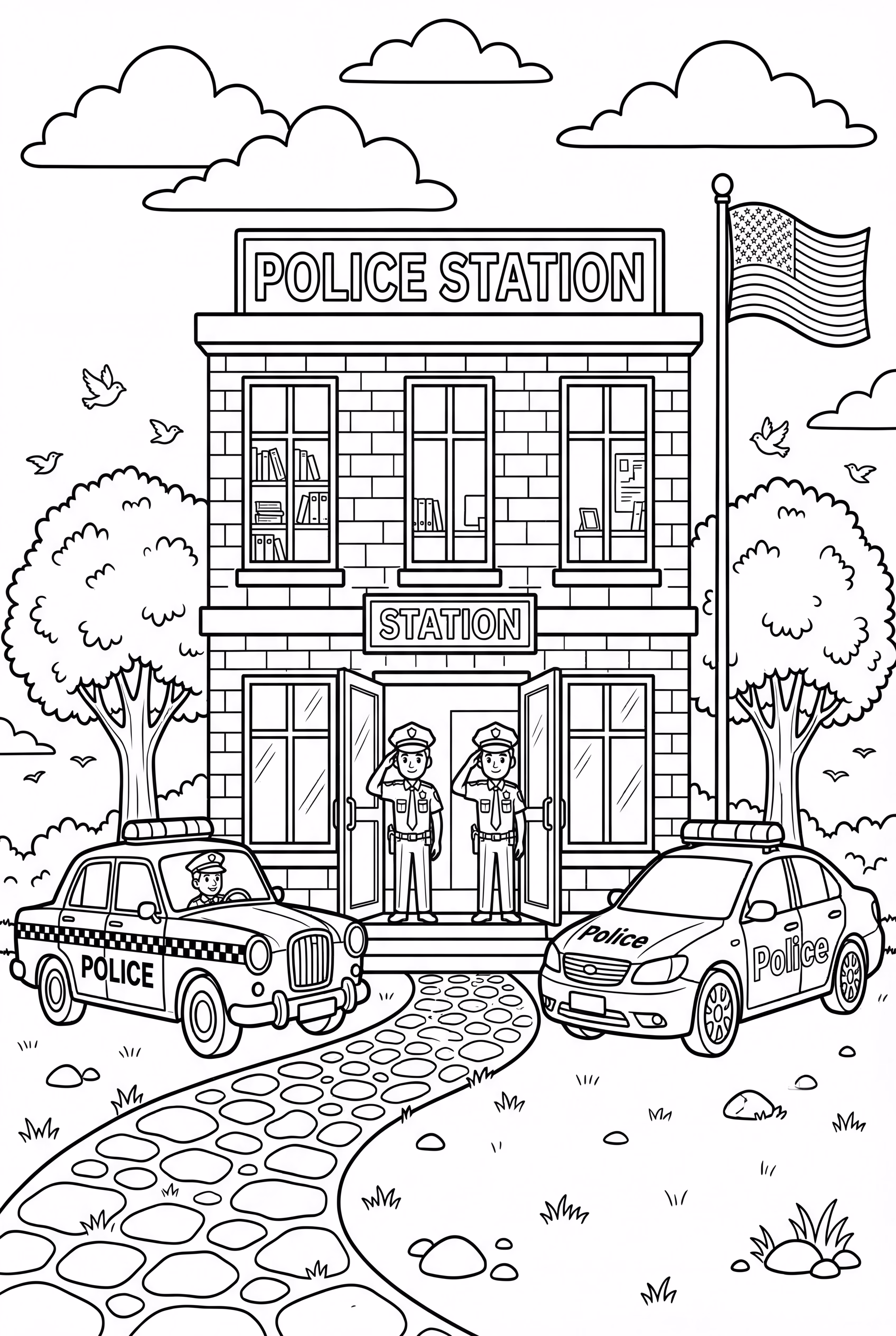 Police Scene with Multiple Vehicles