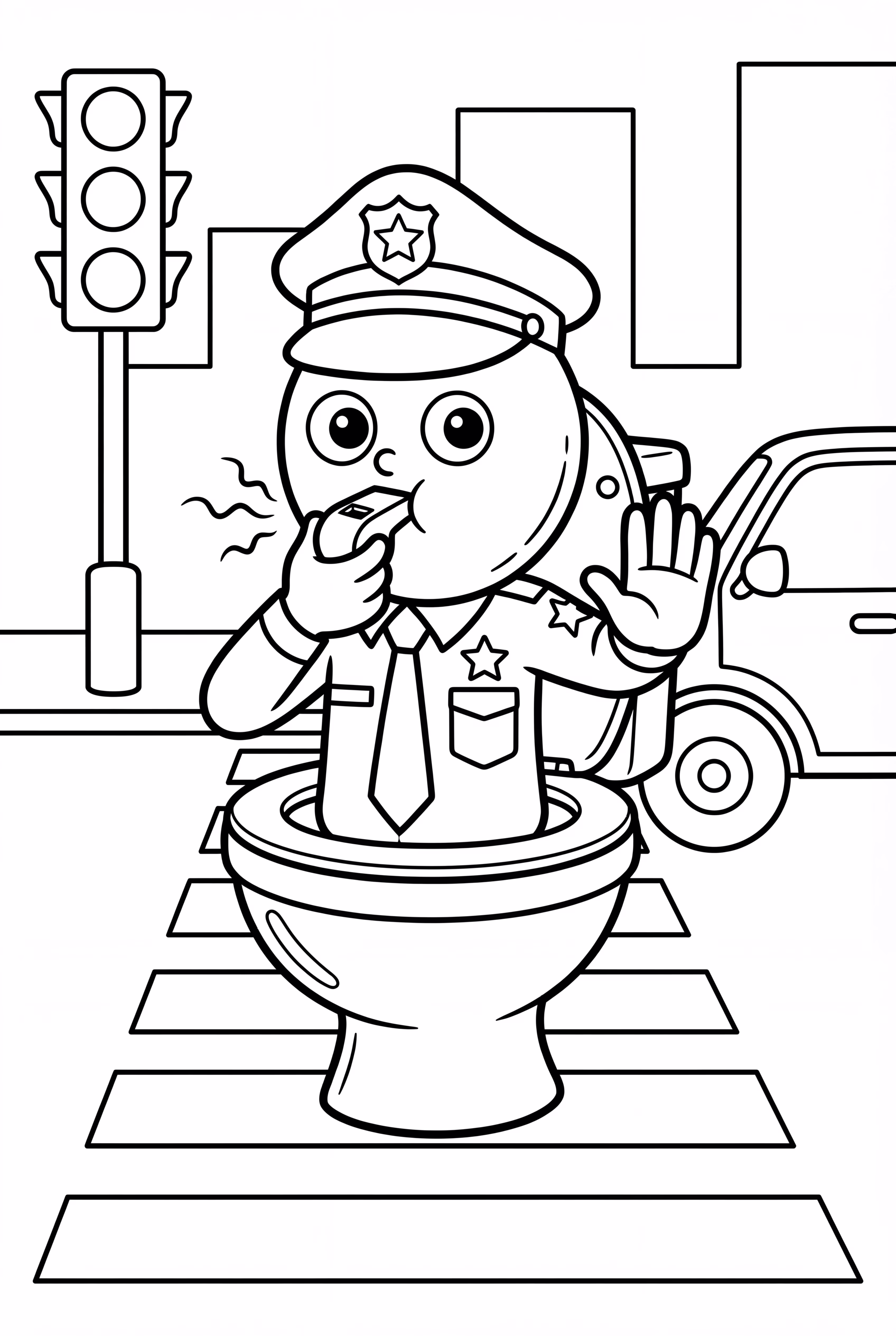 Police Skibidi Toilette qui dirige la circulation