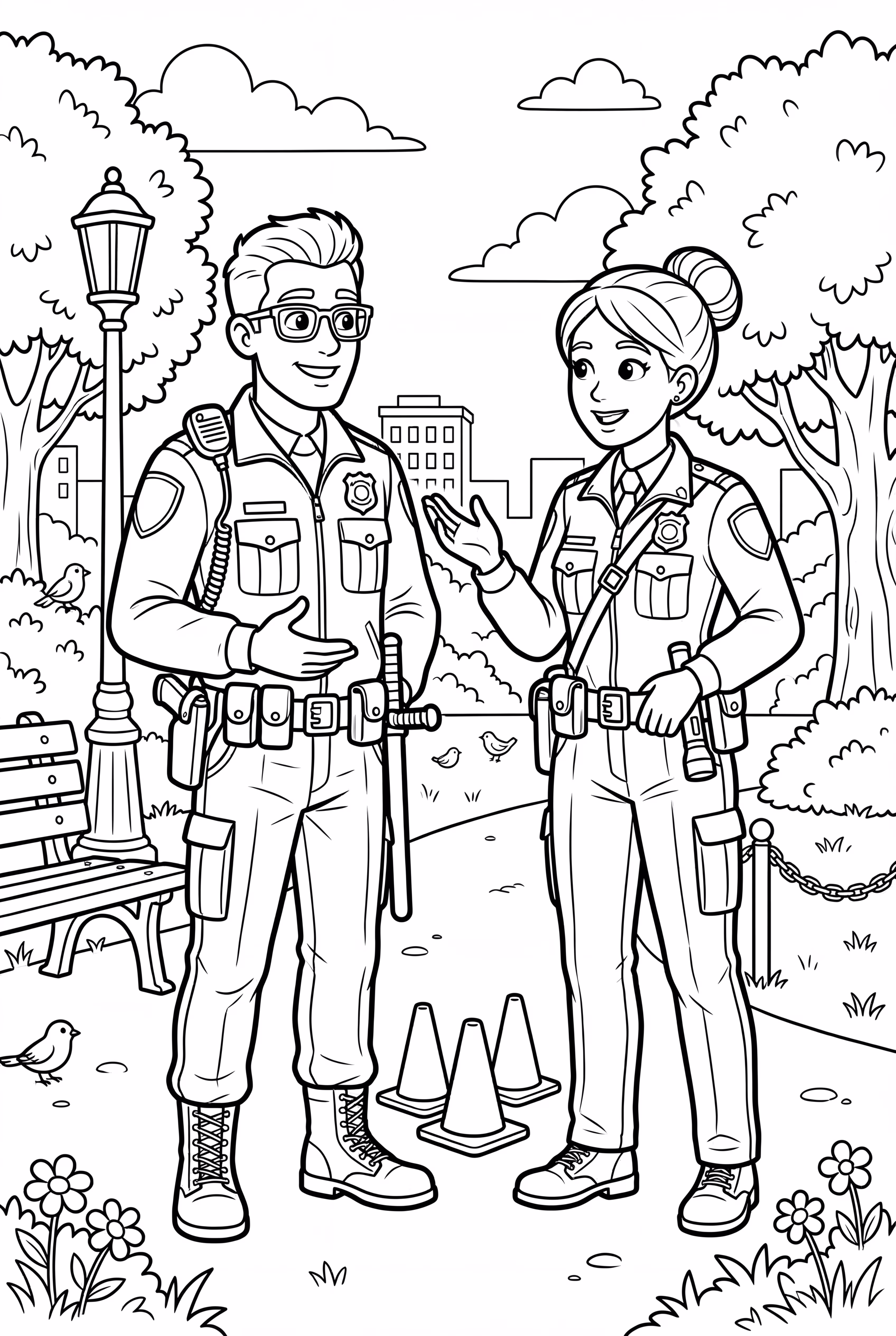 Police Team Training in the Park