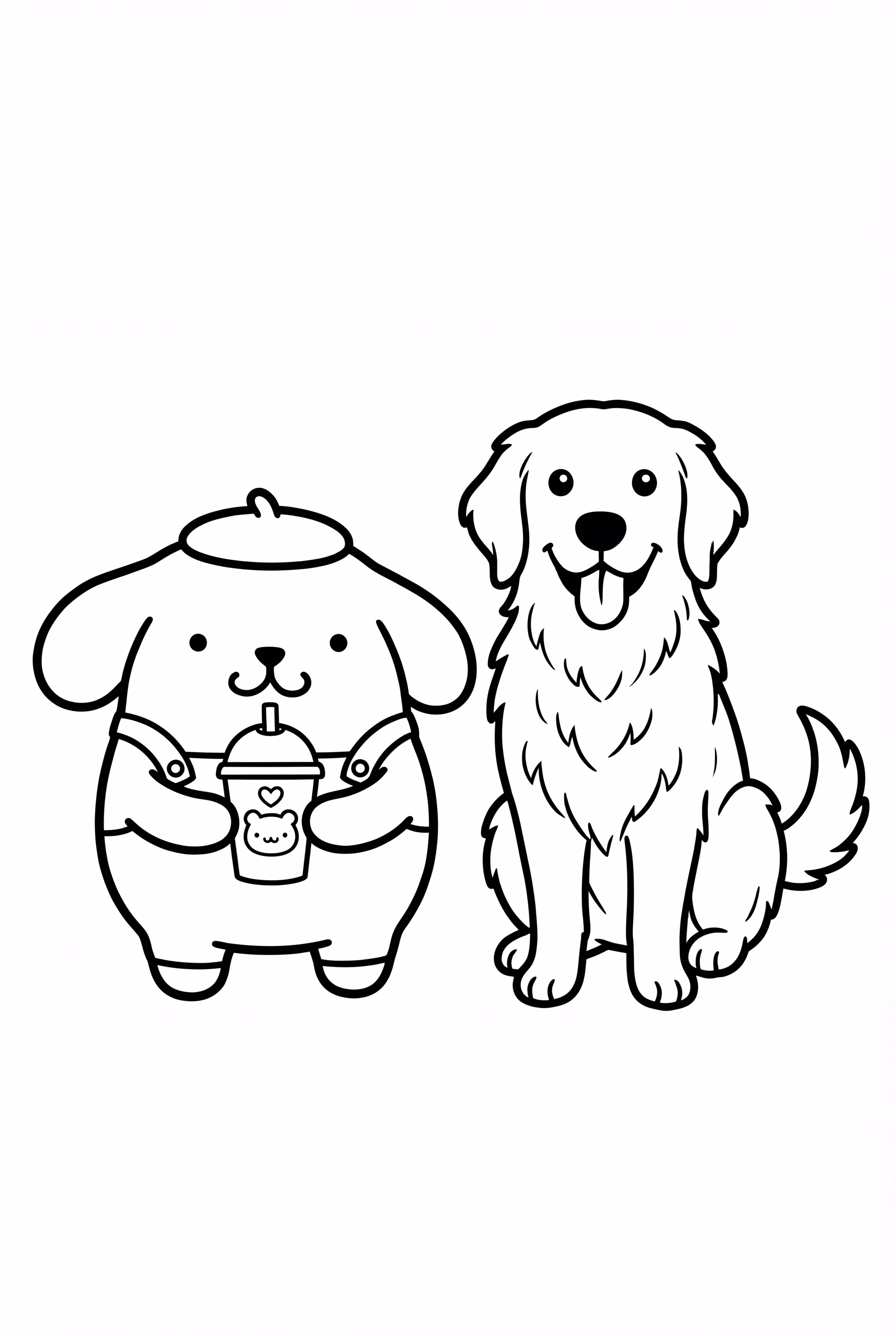 Pompompurin And Golden Retriever
