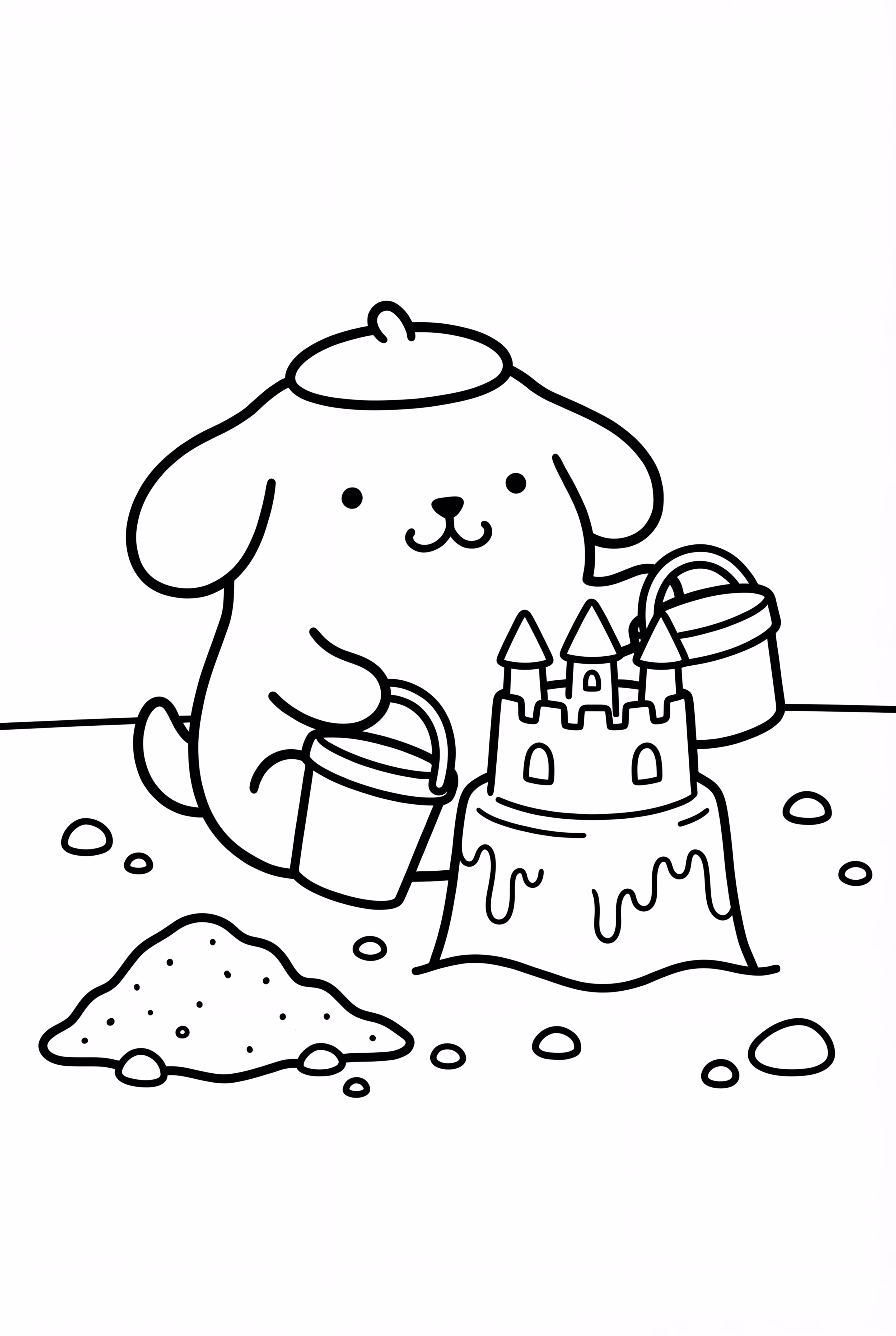 Pompompurin Building Sandcastle