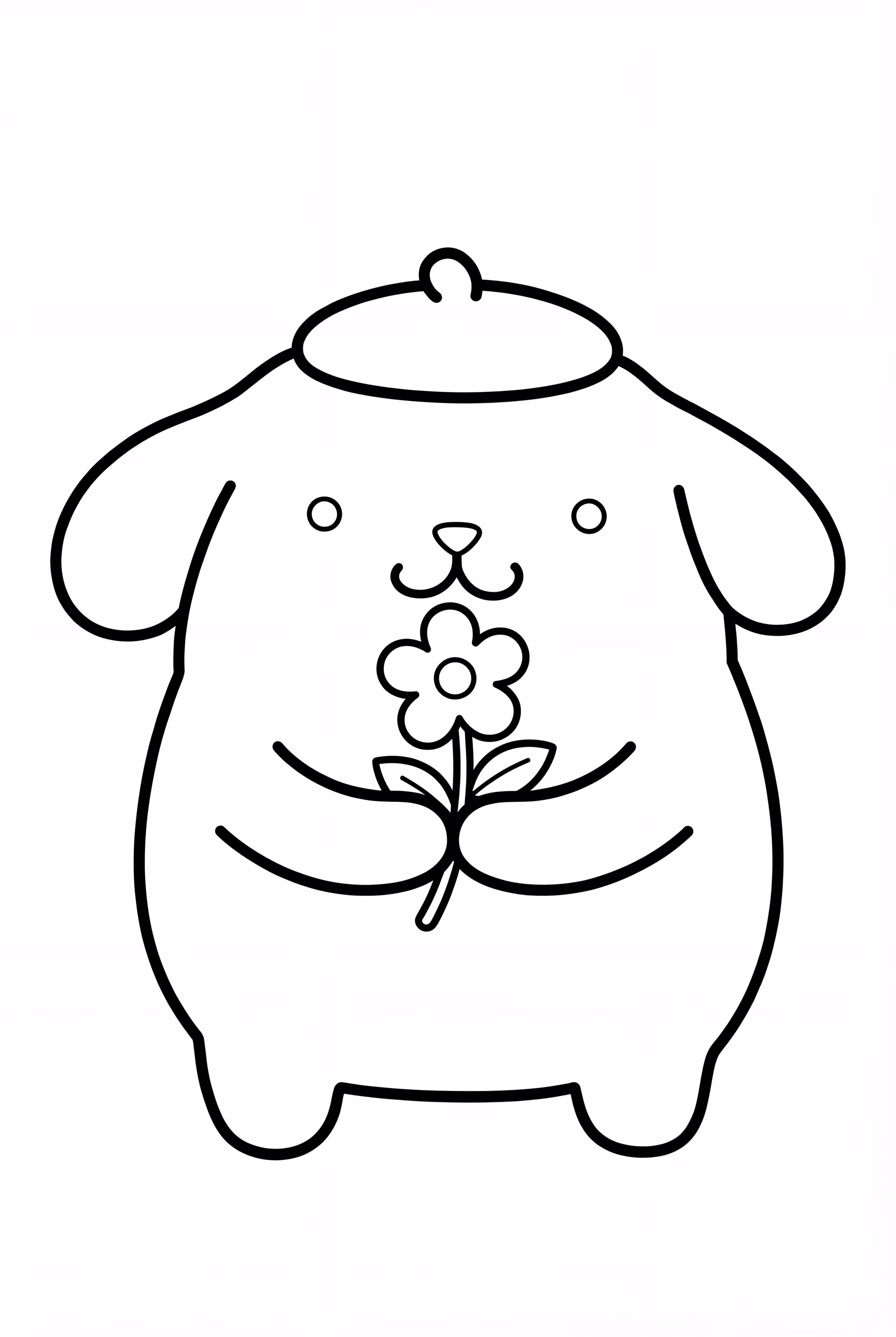Pompompurin Holding Flower