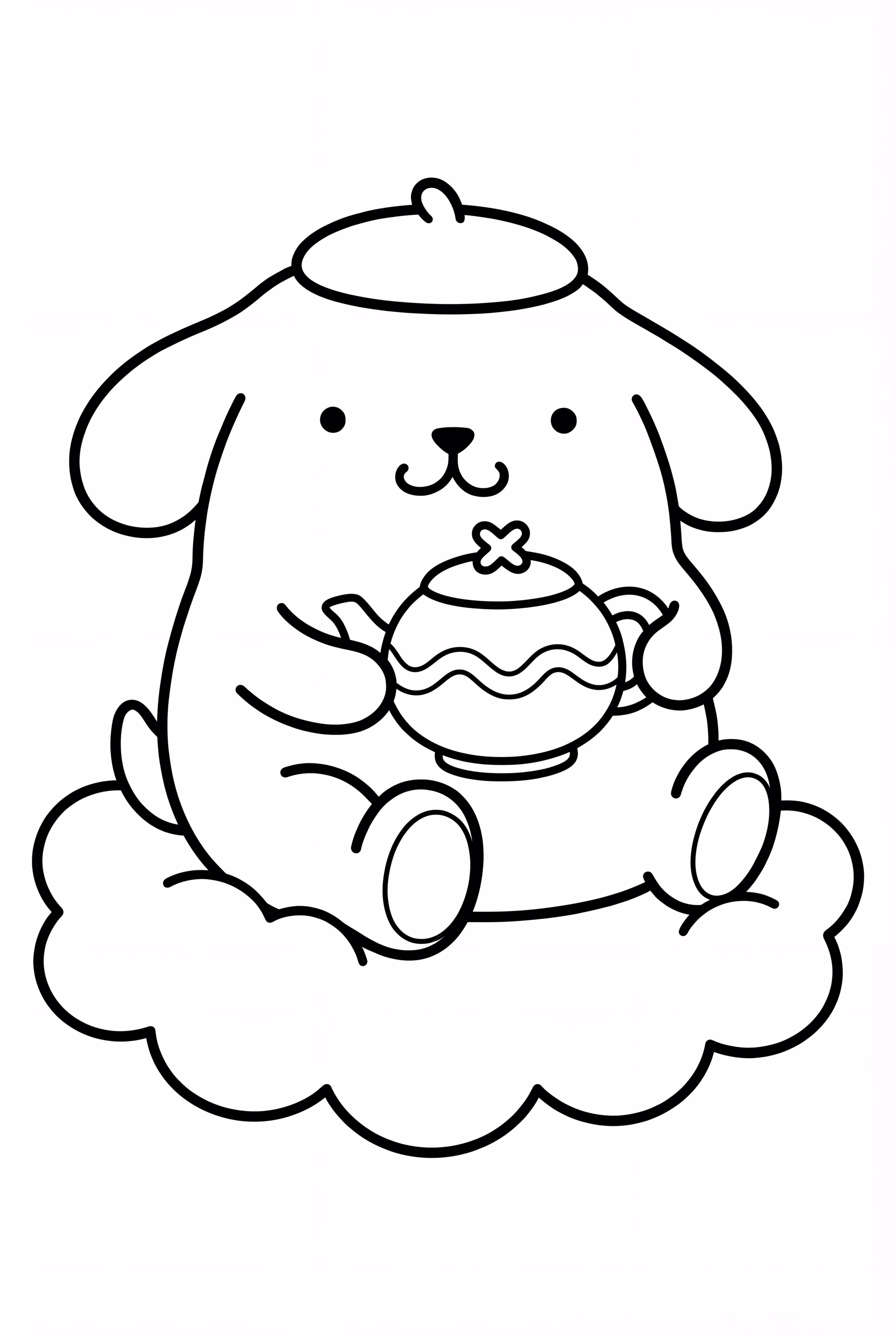 Pompompurin Sitting On Cloud