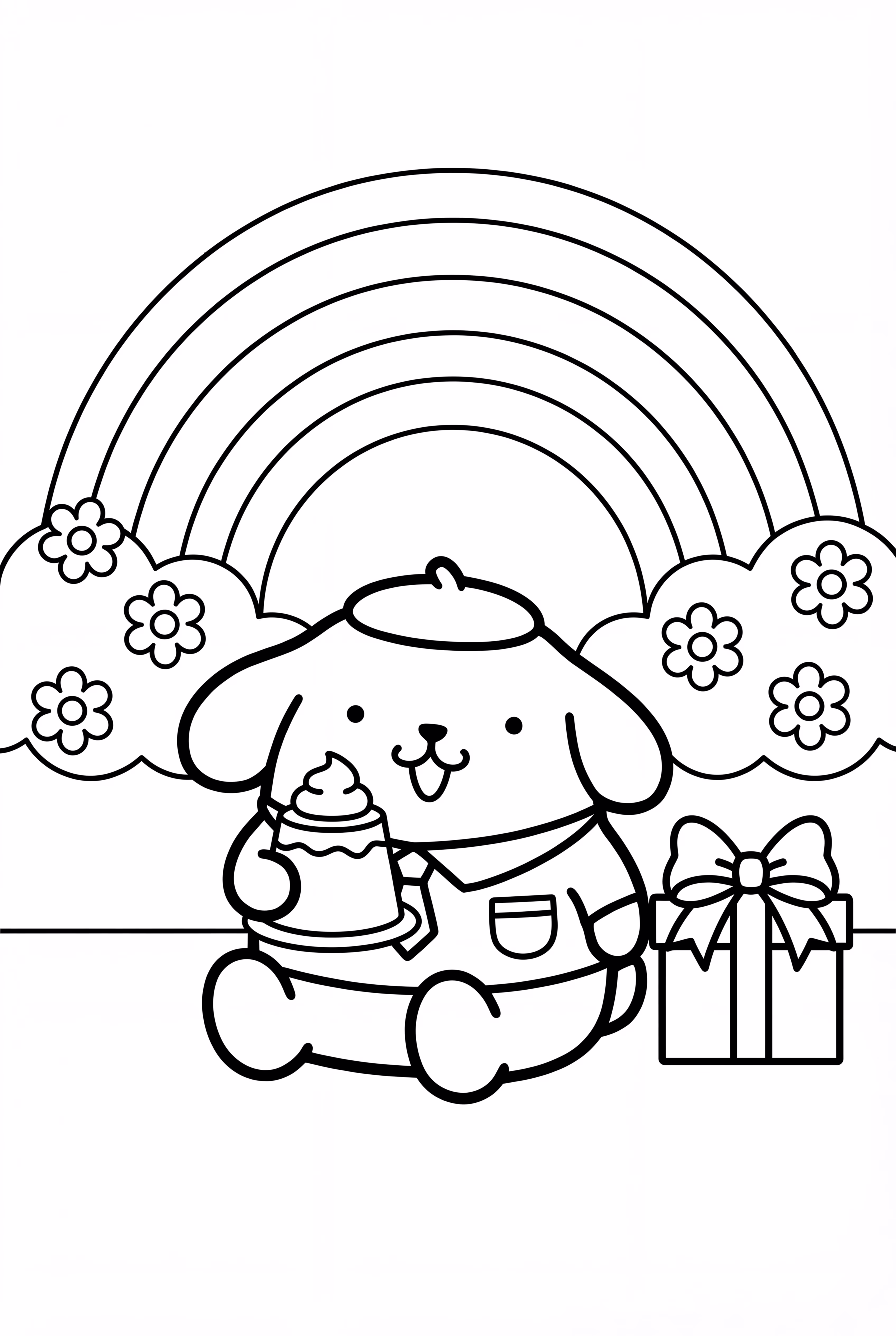 Pompompurin Under Rainbow