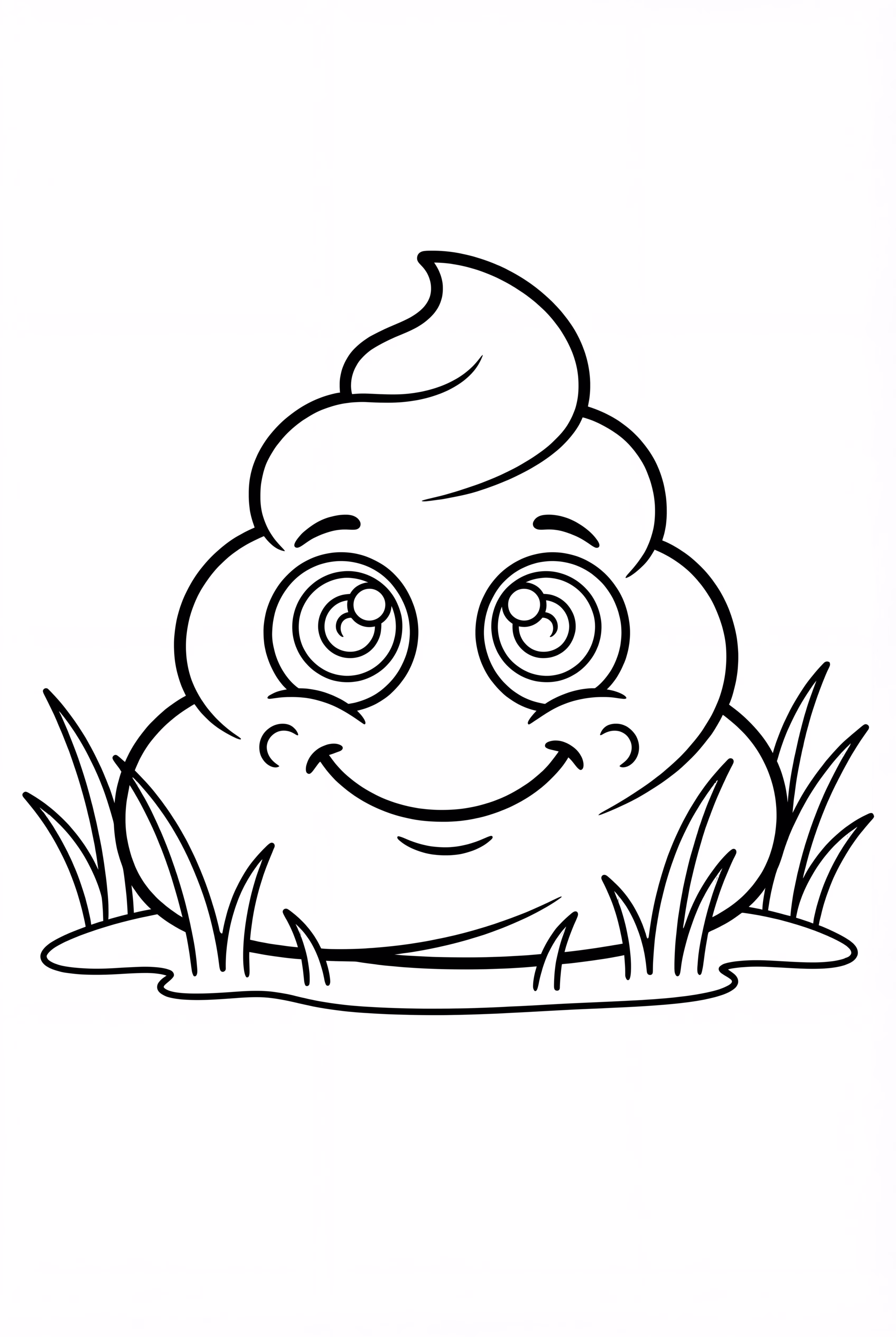 Poop Emoji Rolling on Grass