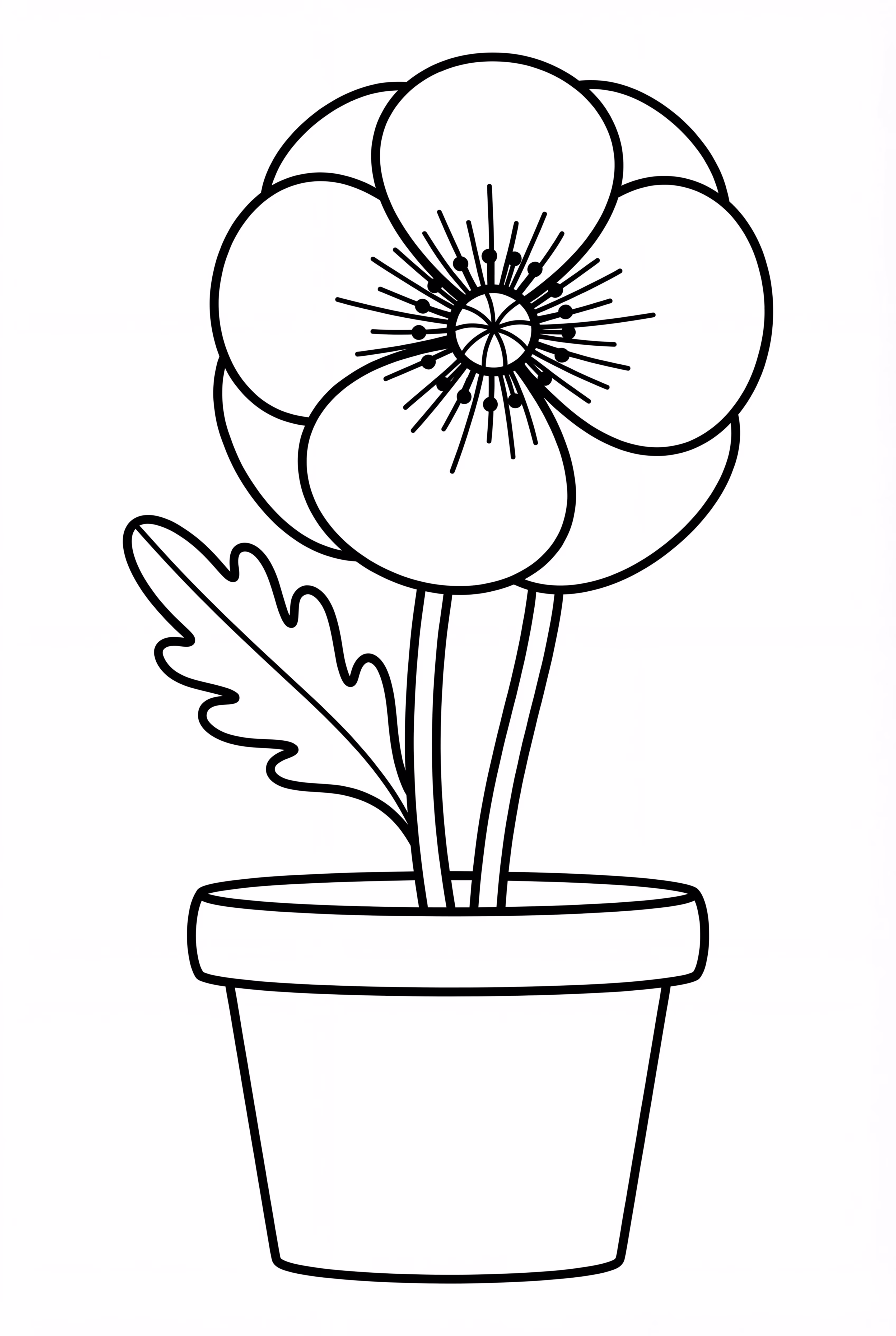 Poppy Flower In A Simple Pot
