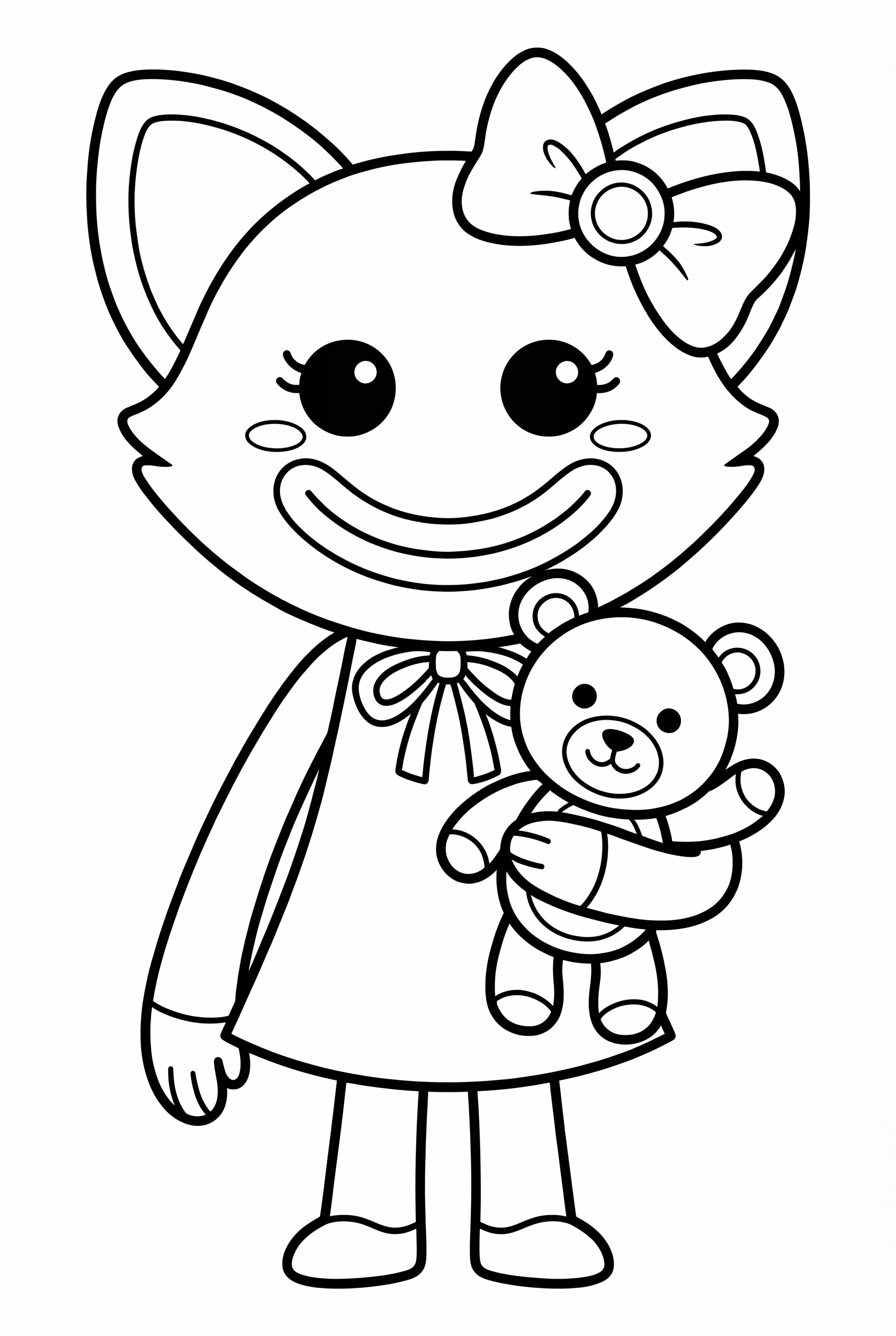 Poppy Playtime Kissy Missy Holding Teddy Bear