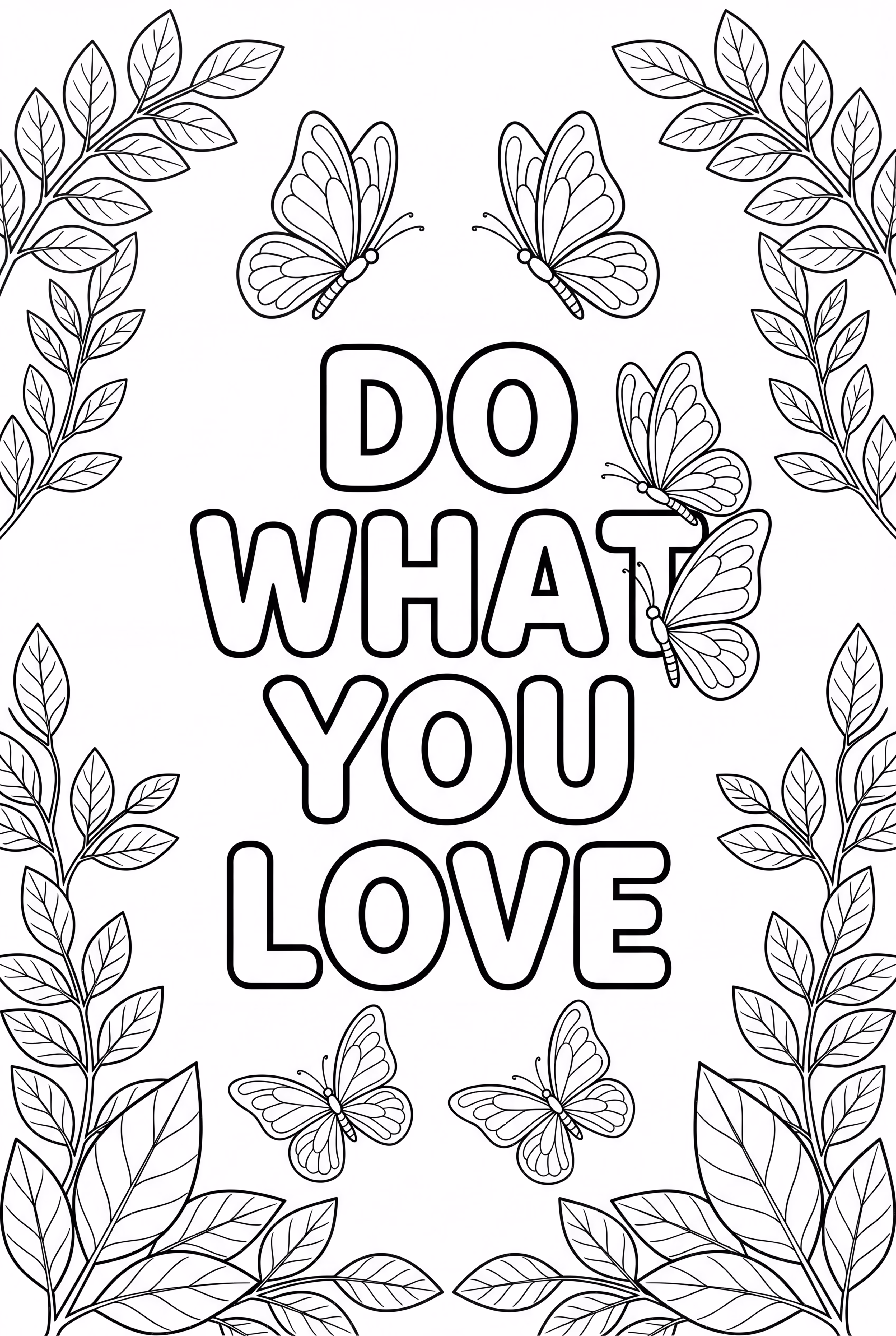 带蝴蝶和树叶的积极名言