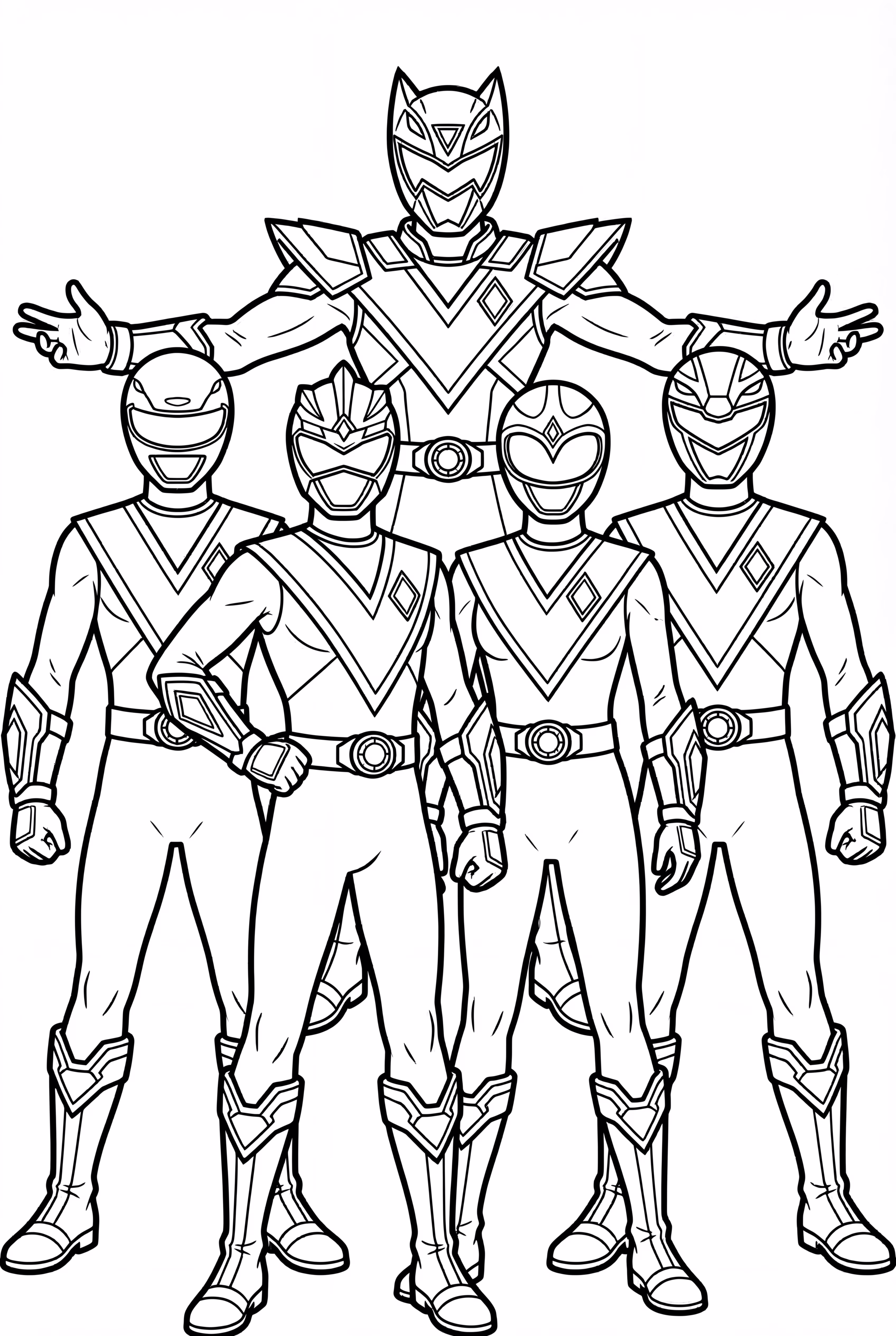 Power Rangers In Megazord Formation