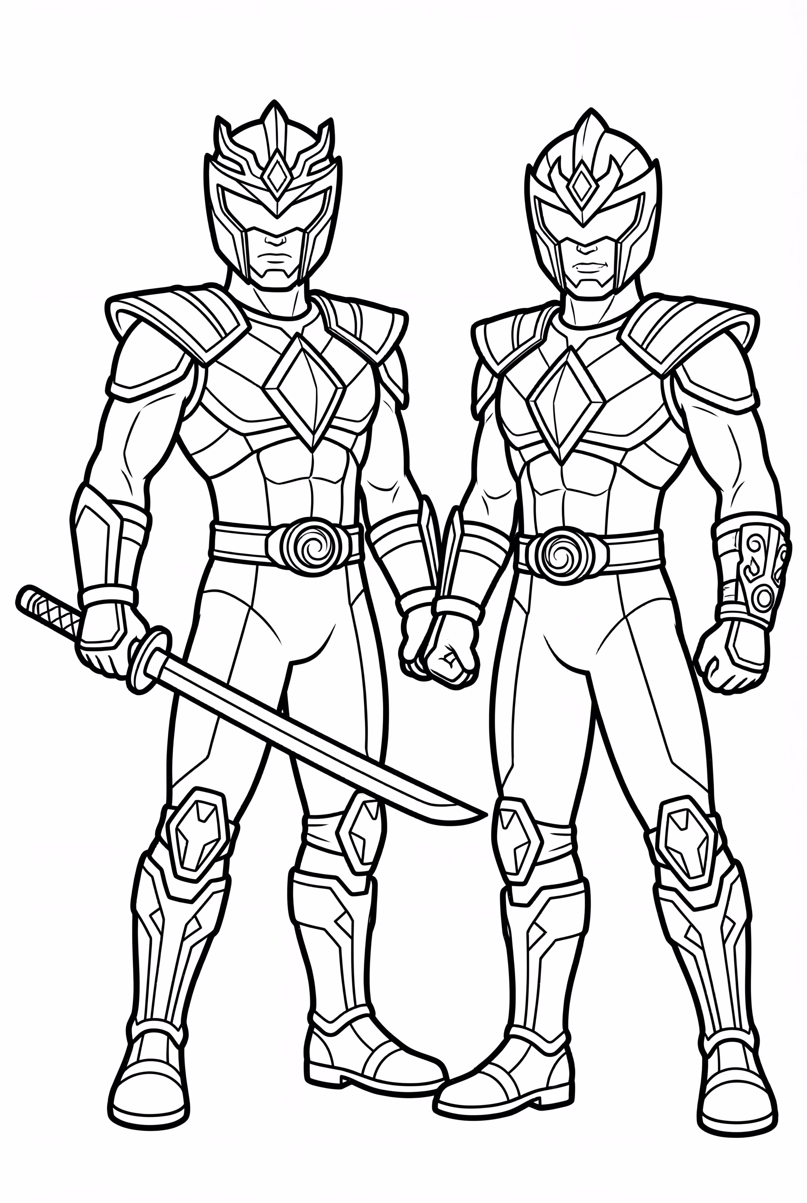 Power Rangers Samurai mit Schwertern