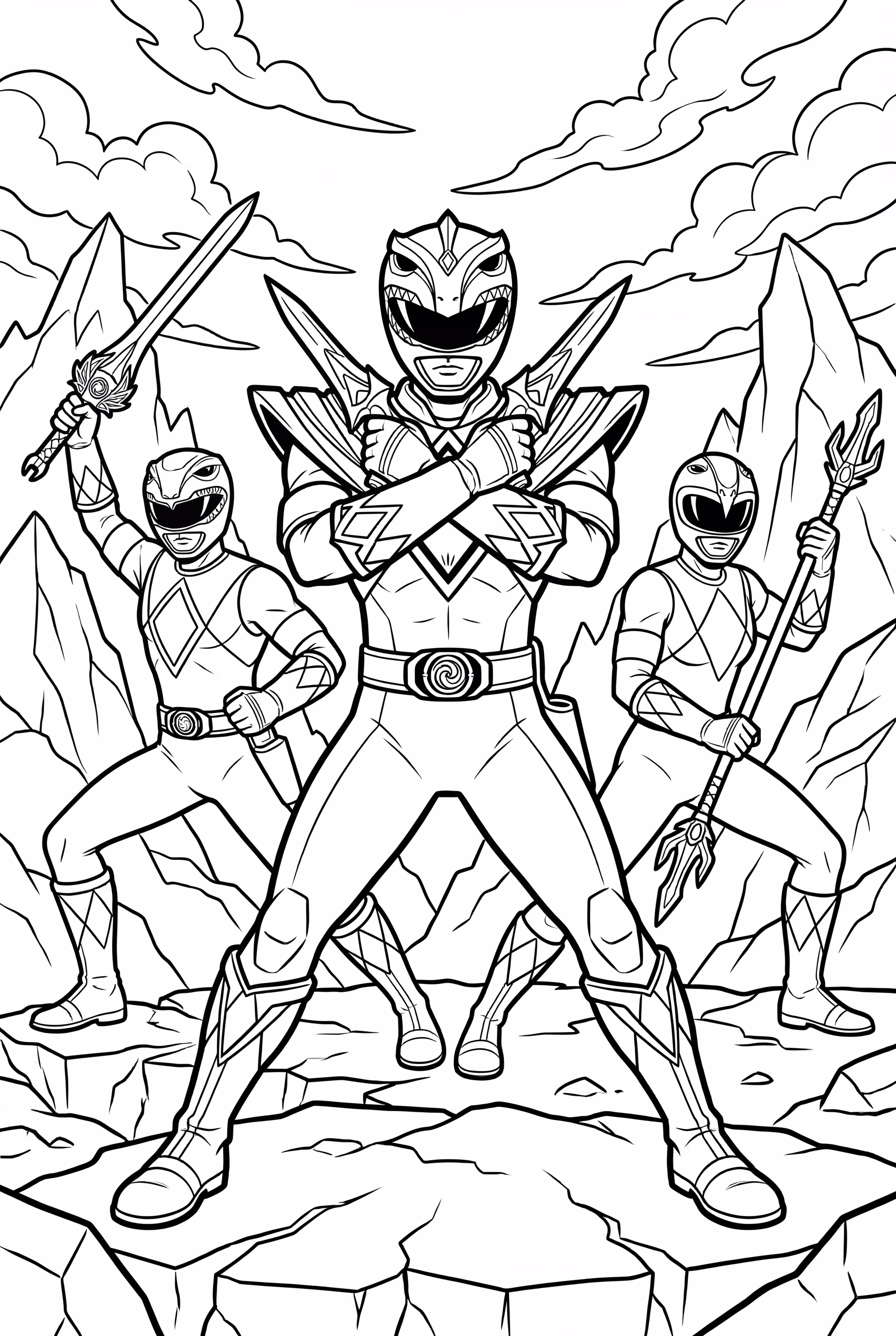 Power Rangers Using Signature Weapons