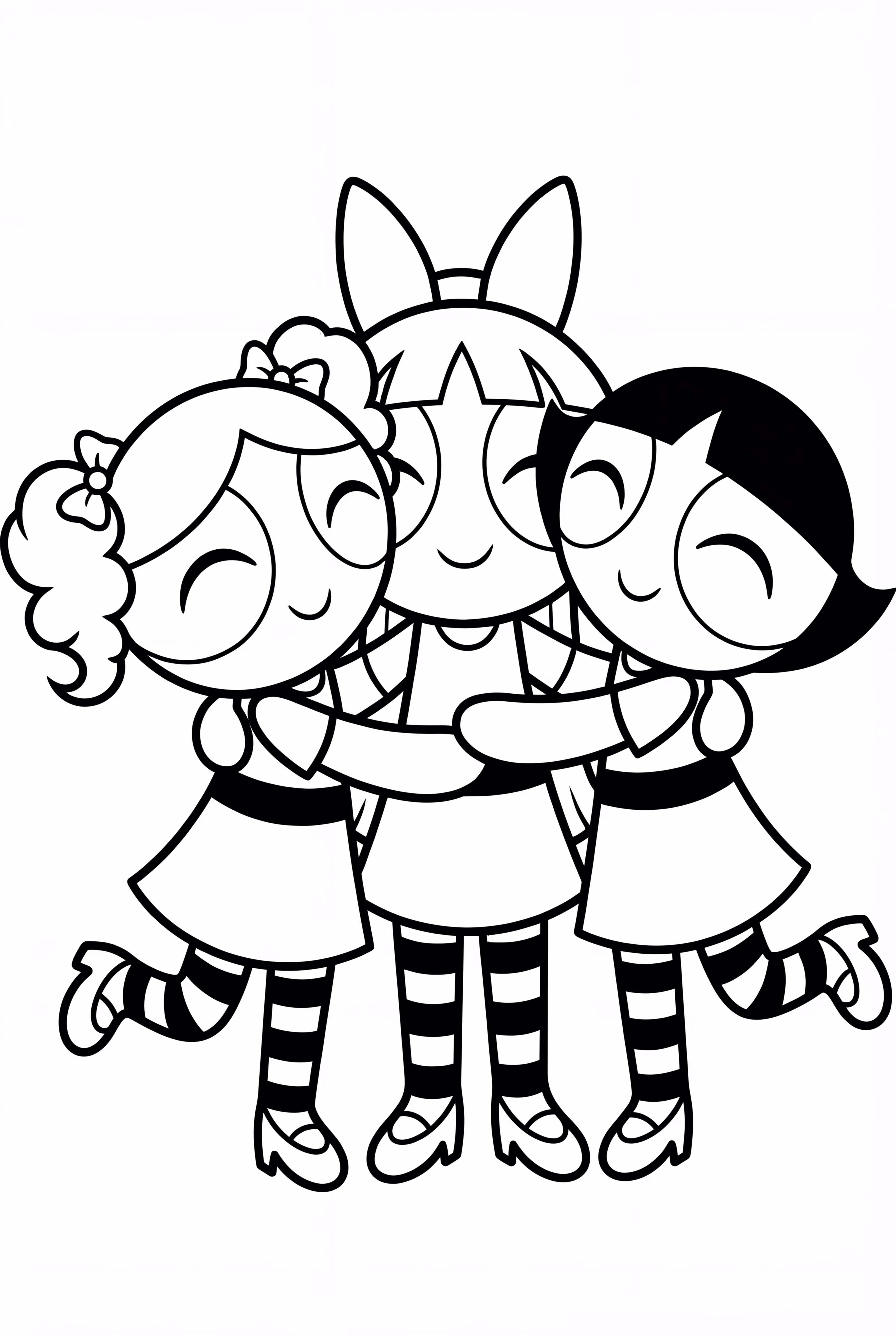 Powerpuff Girls Hugging Each Other
