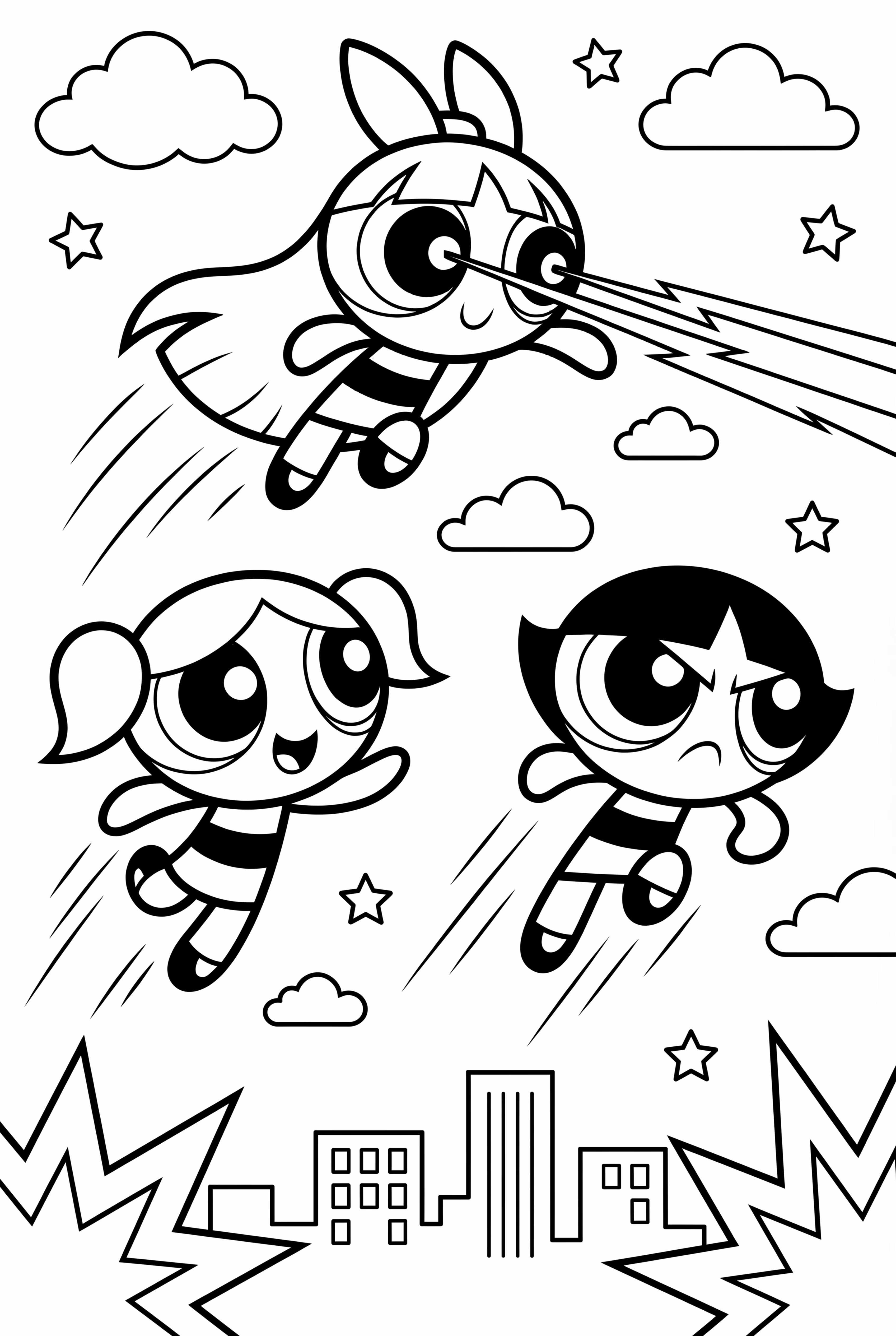 Powerpuff Girls Using Superpowers
