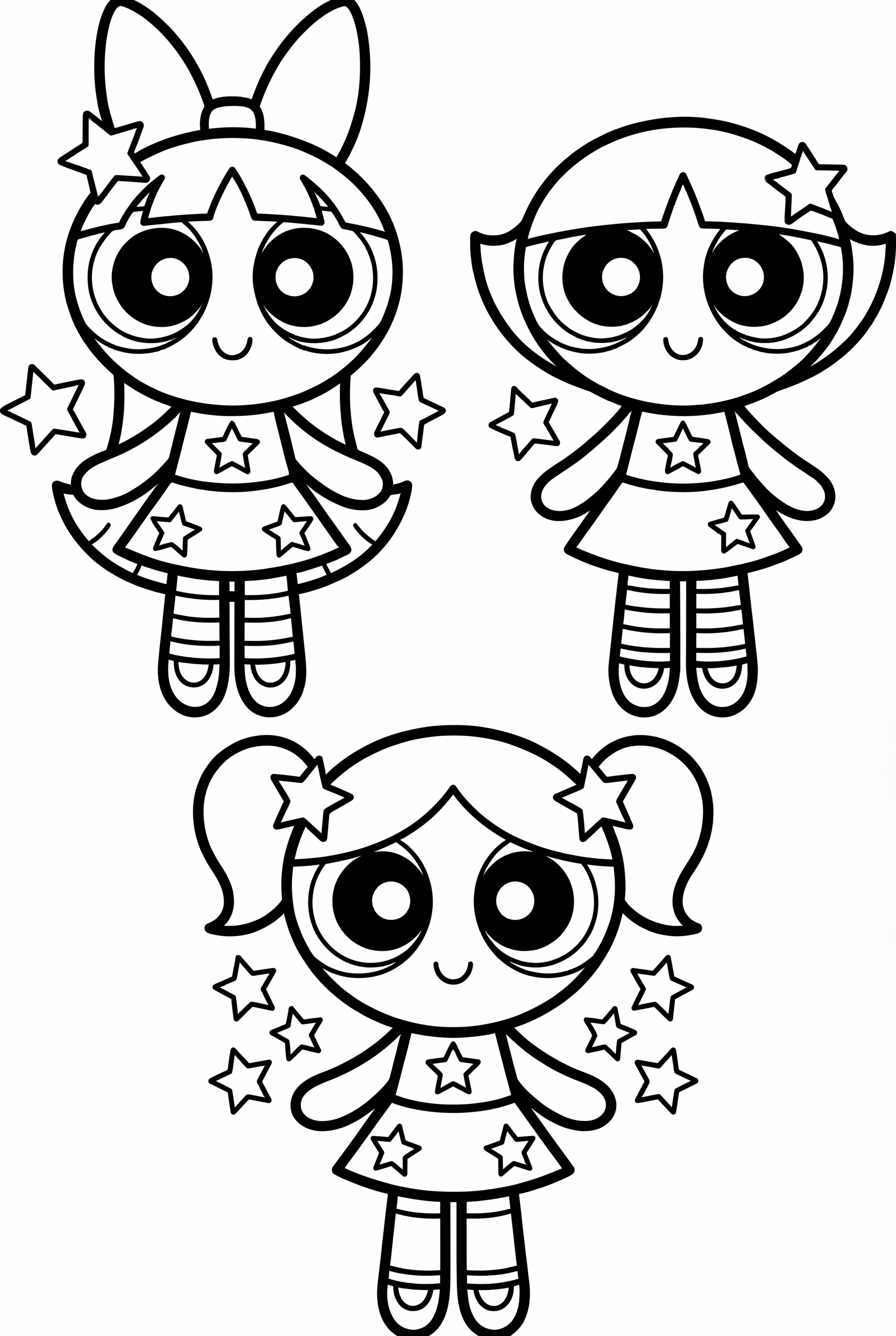 Powerpuff Girls With Star Accessories