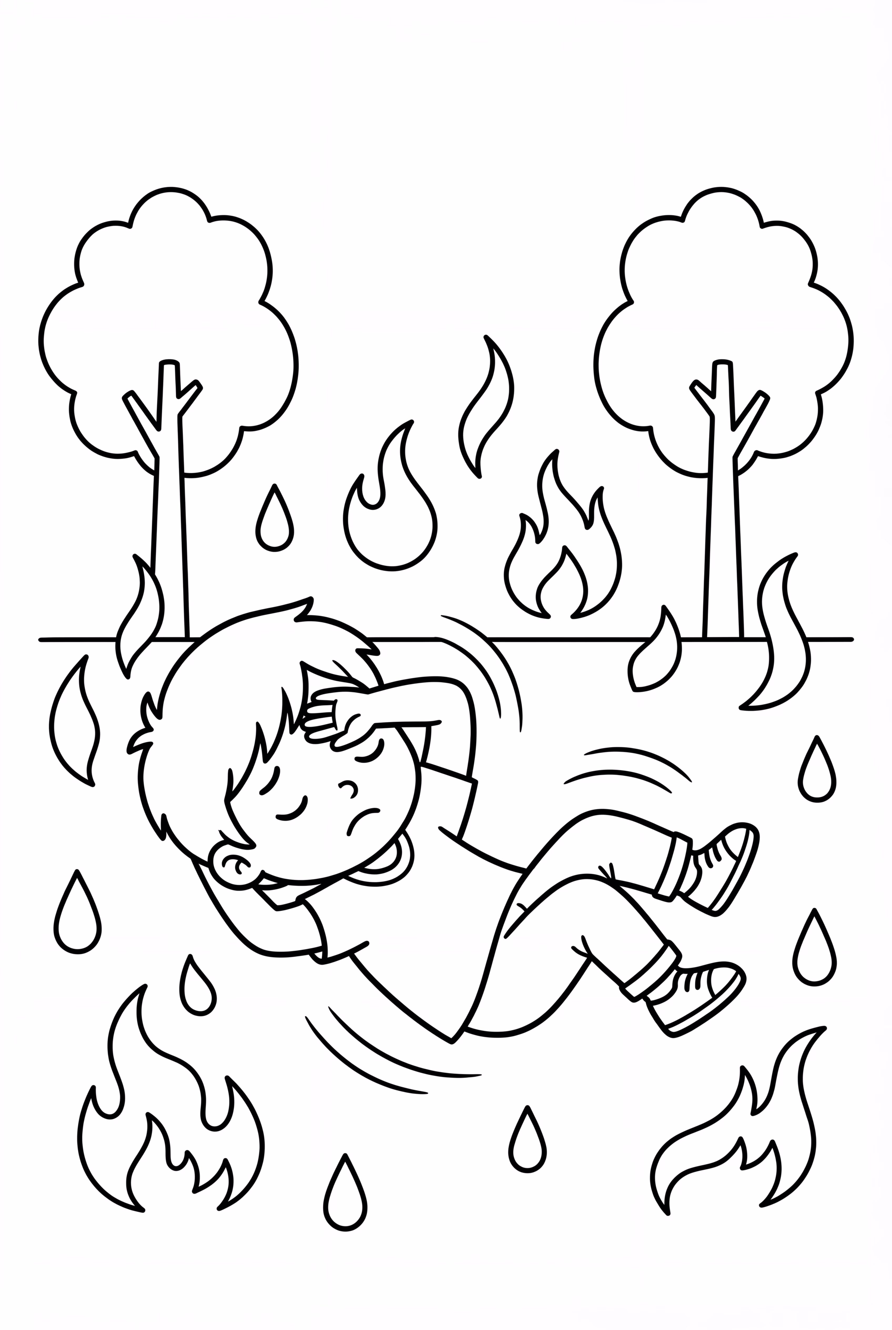 Practicing Fire Safety Stop Drop And Roll