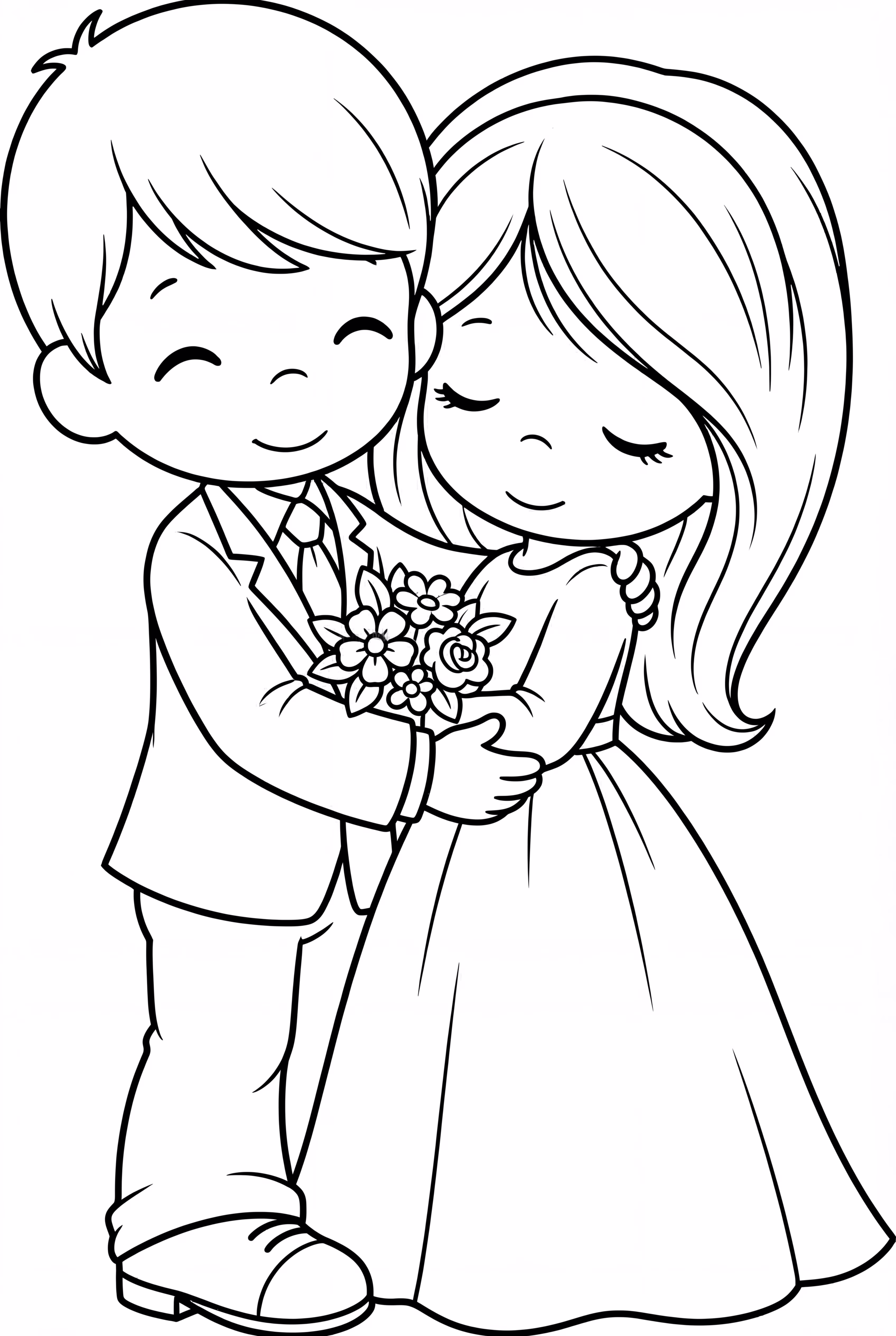 Precious Moments Wedding Couple Hugging