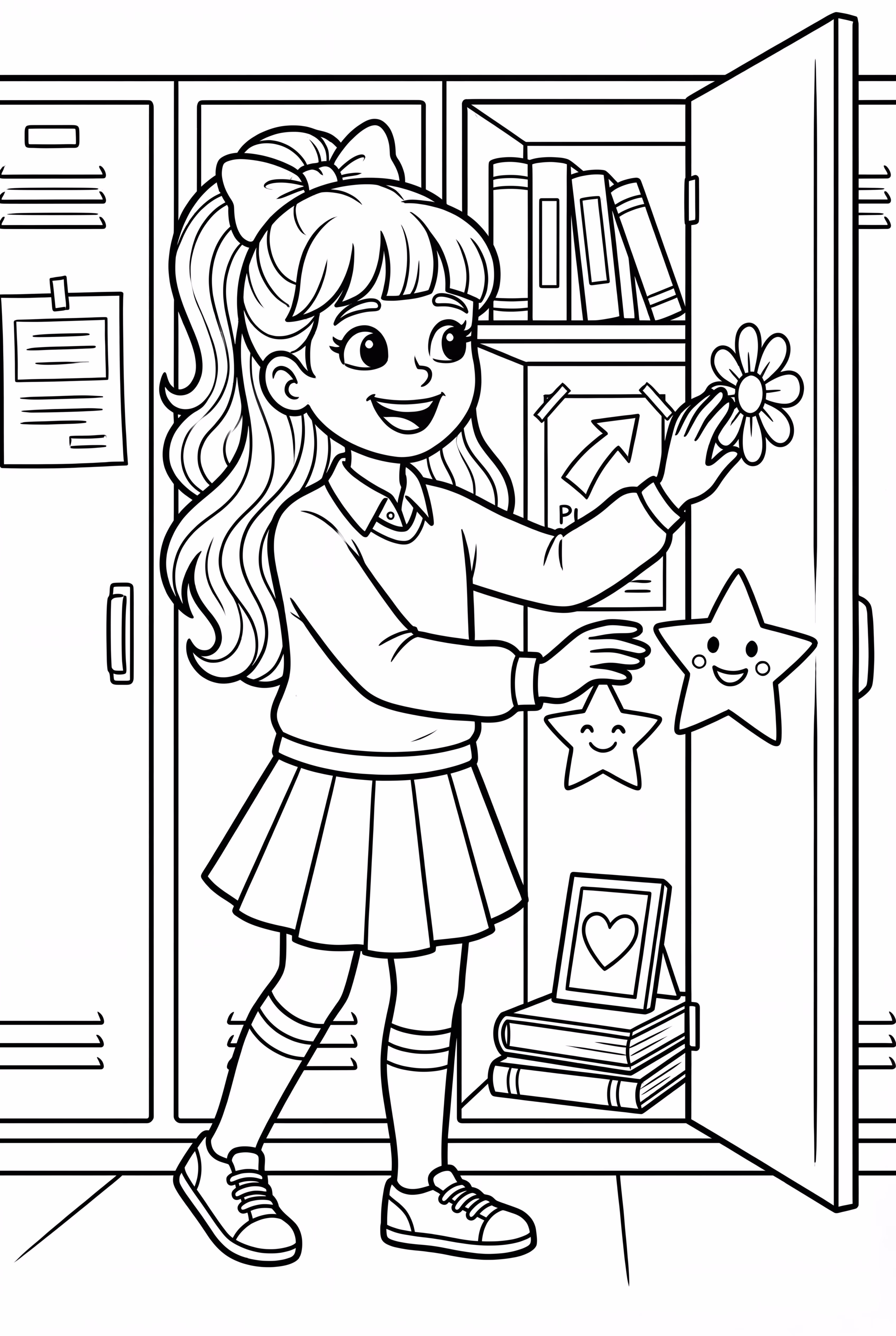 Preppy Girl Decorating Her Locker