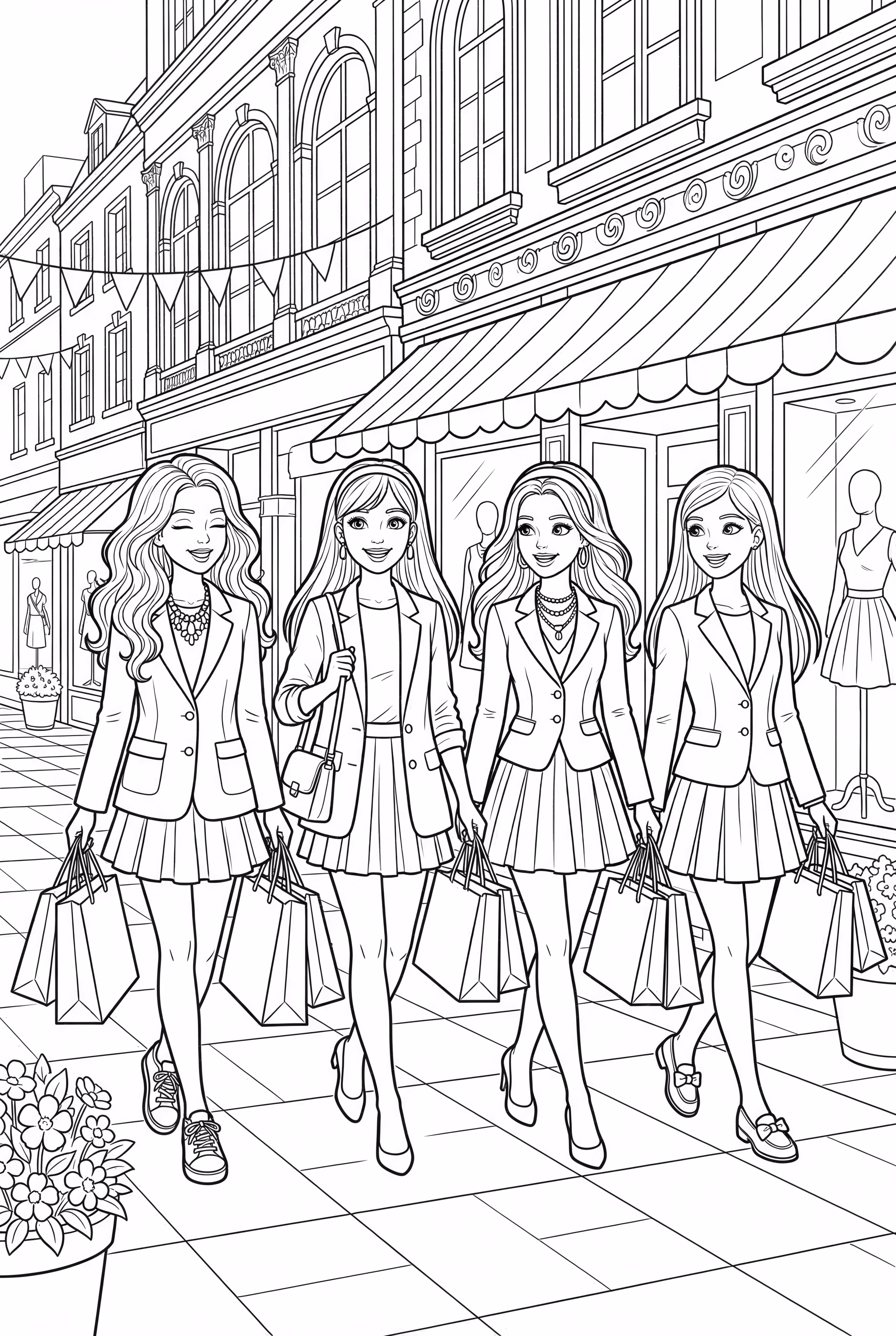 Preppy Girls on a Shopping Spree