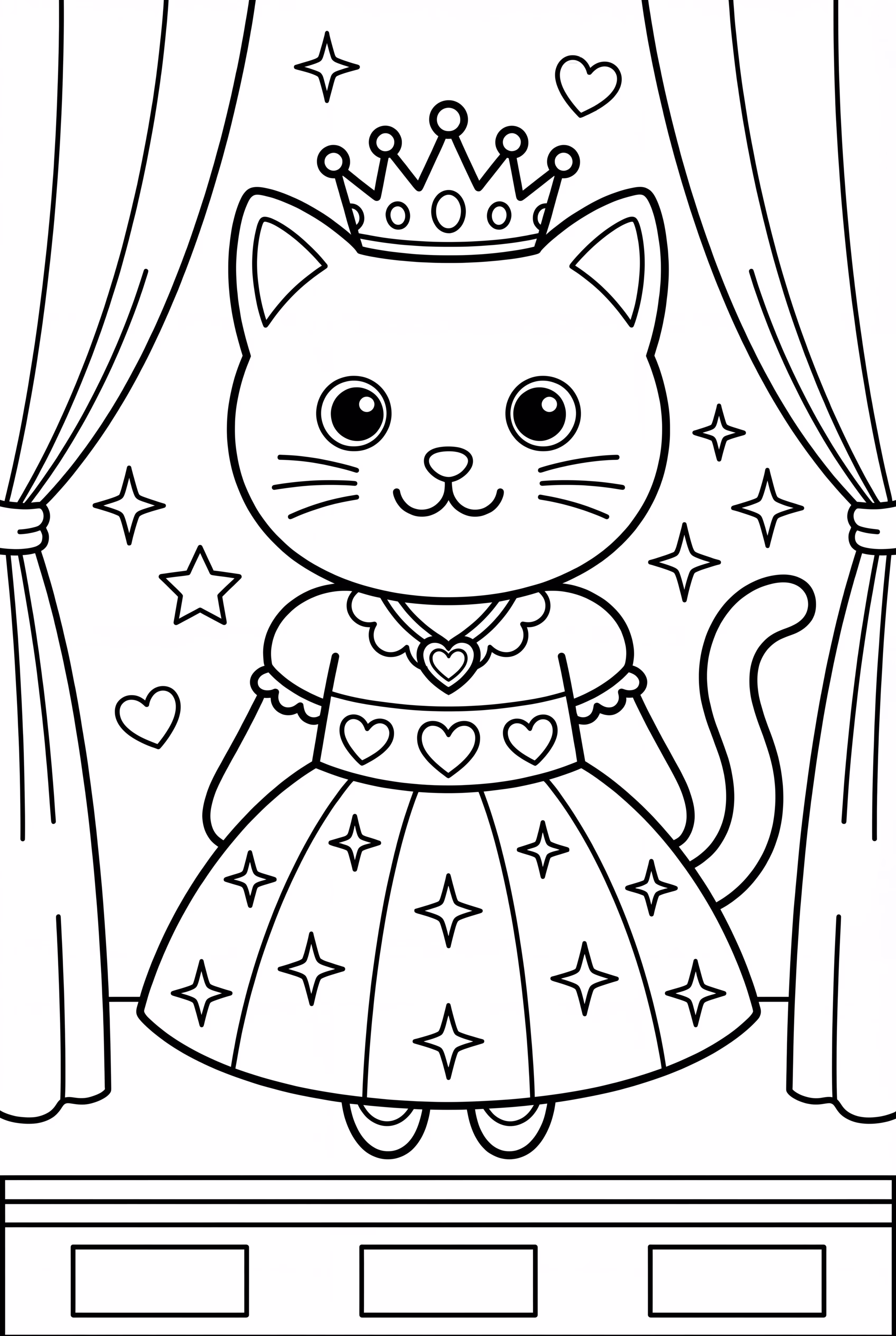 Prinzessin Katze im funkelnden Kleid