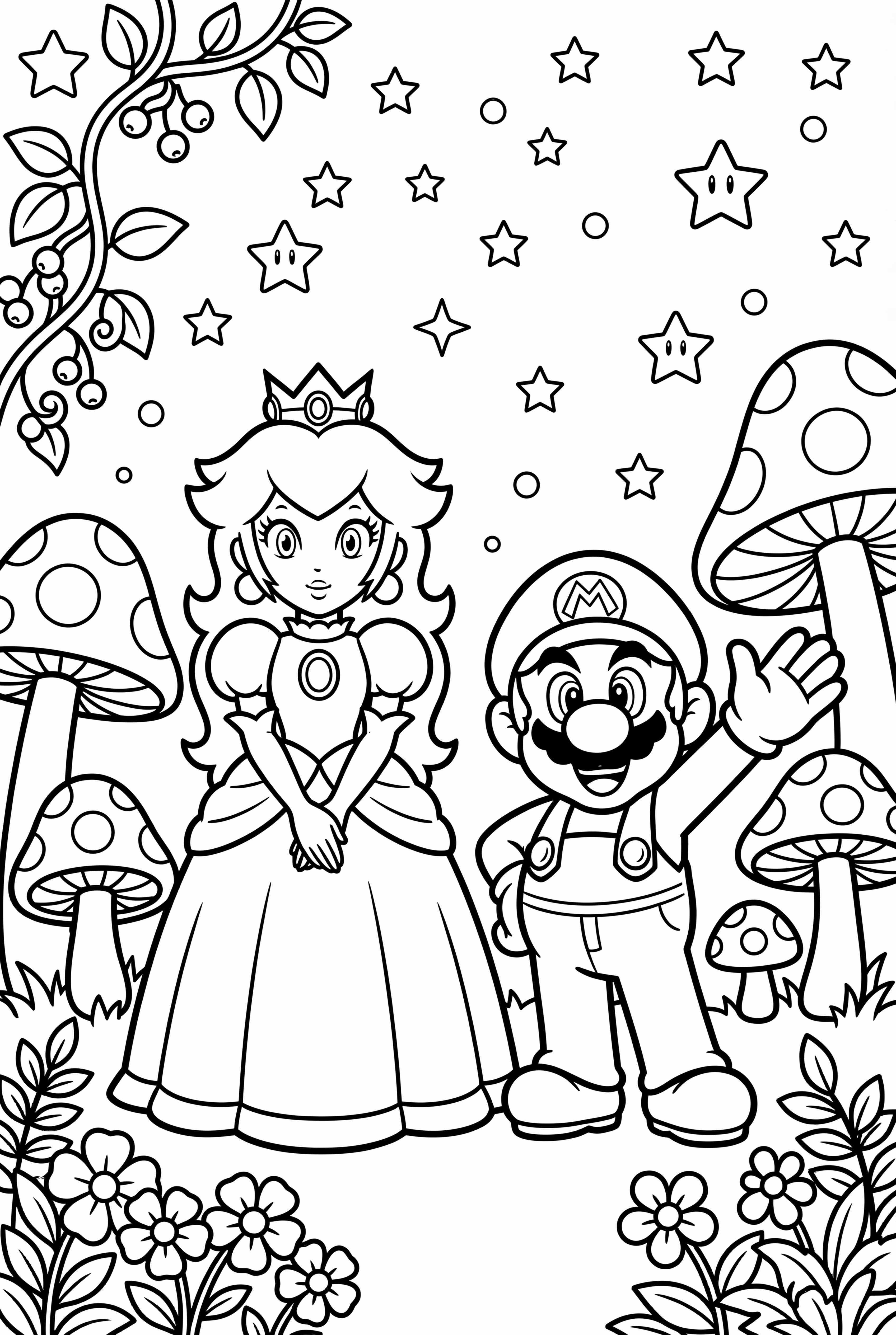 Princess Peach and Mario on a magical adventure
