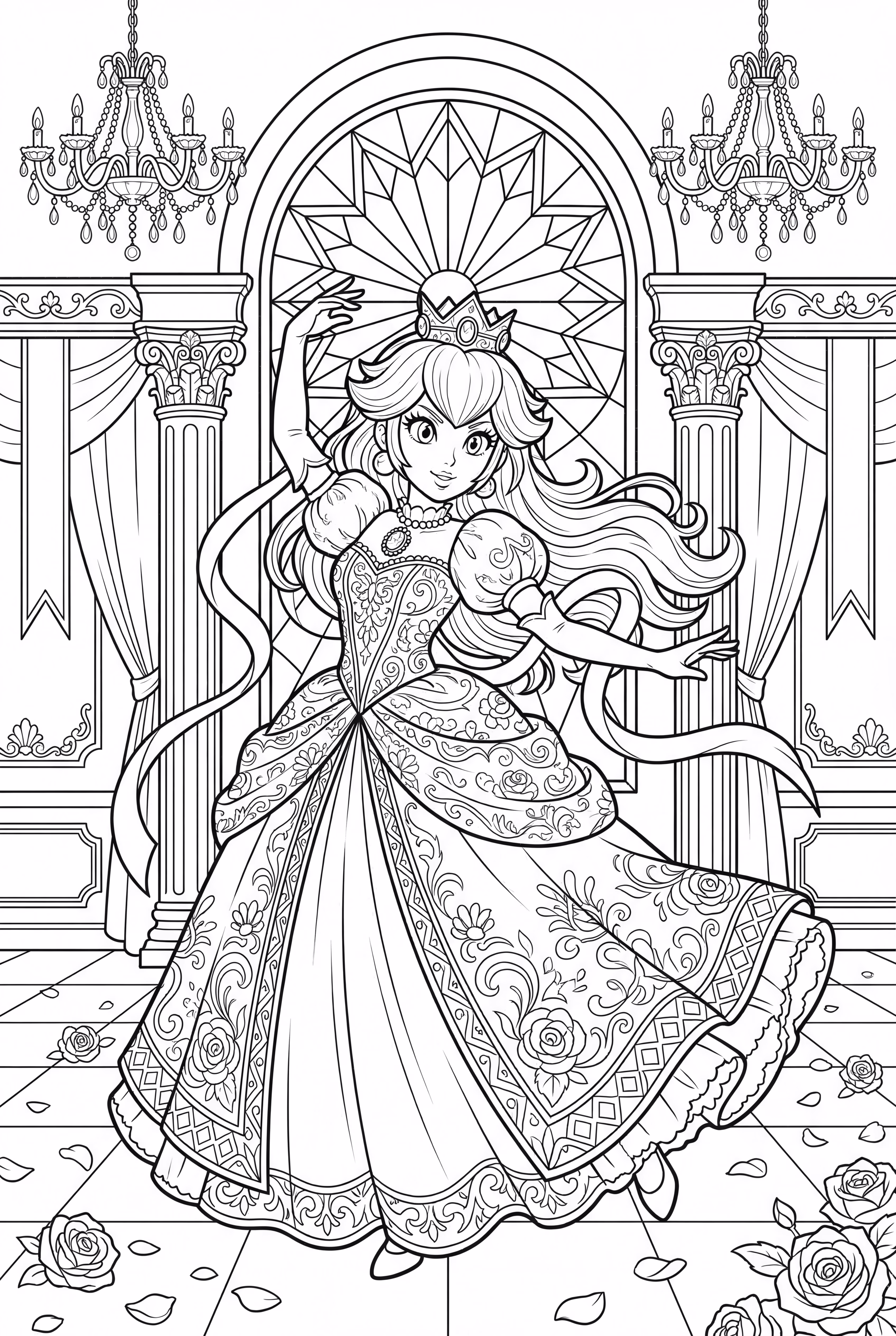 Princess Peach dancing at her royal wedding