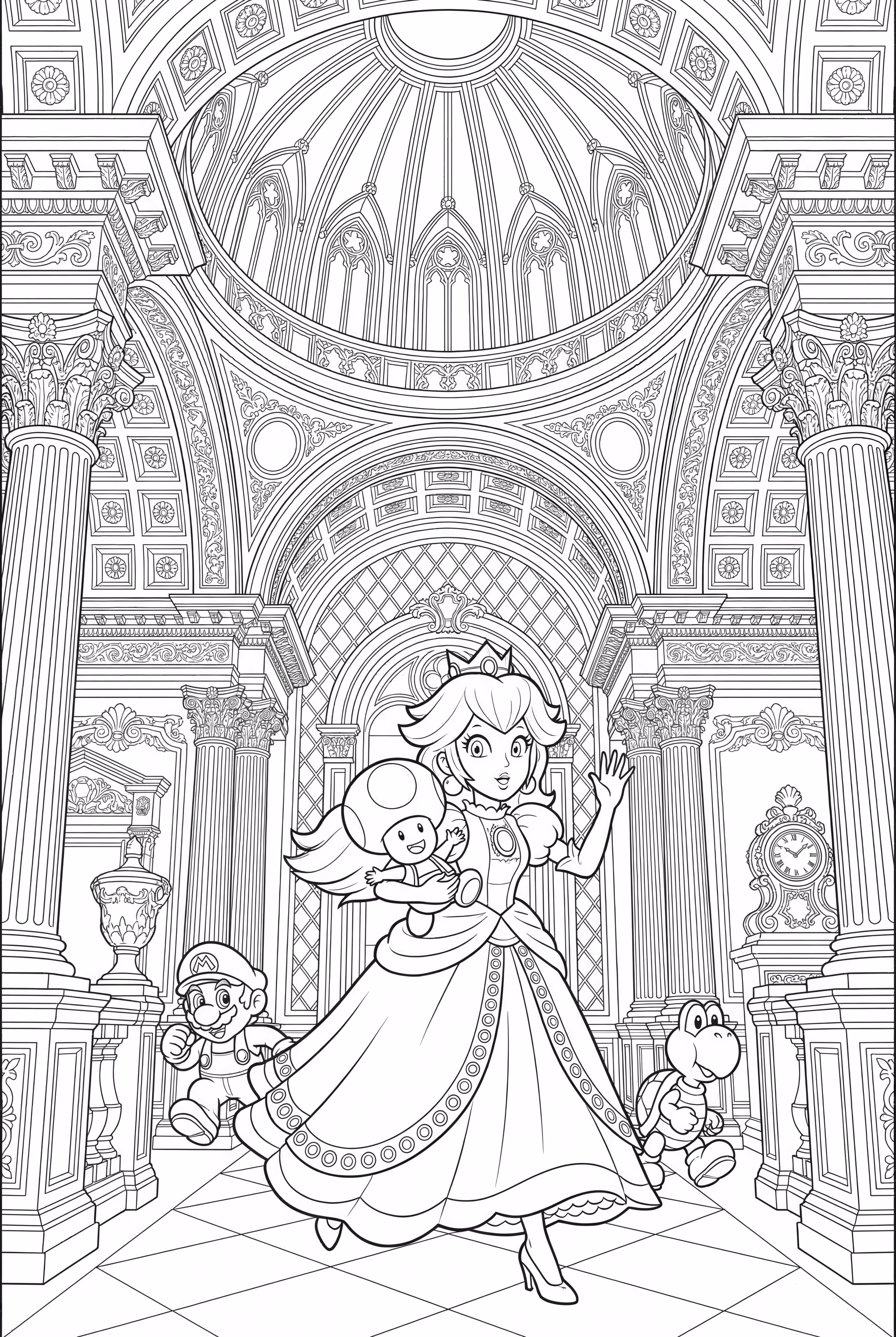 Princess Peach rescuing her friends from danger