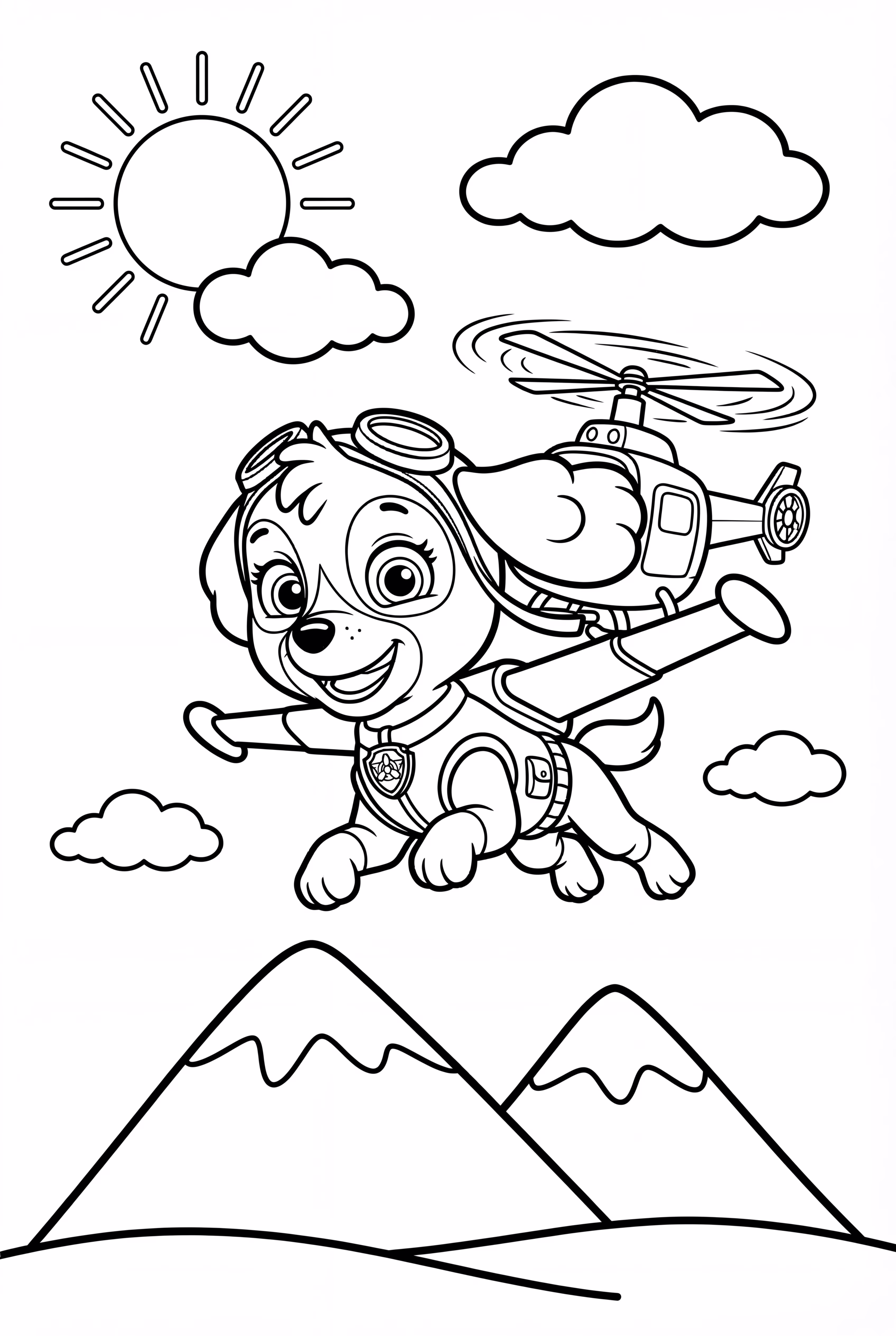 Druckbare Skye Paw Patrol Hoch am Himmel
