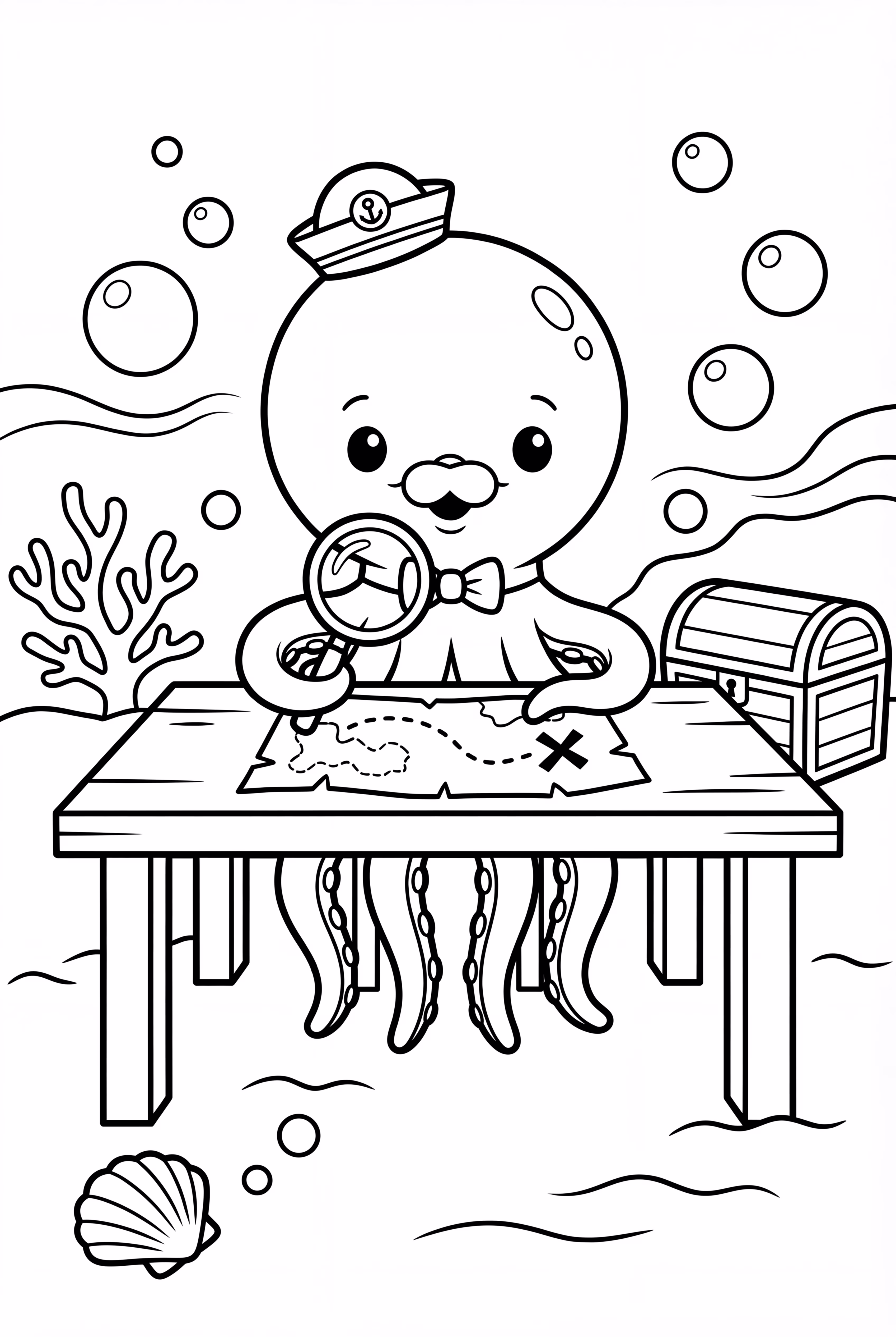 Professor Inkling Studying Ancient Sea Maps