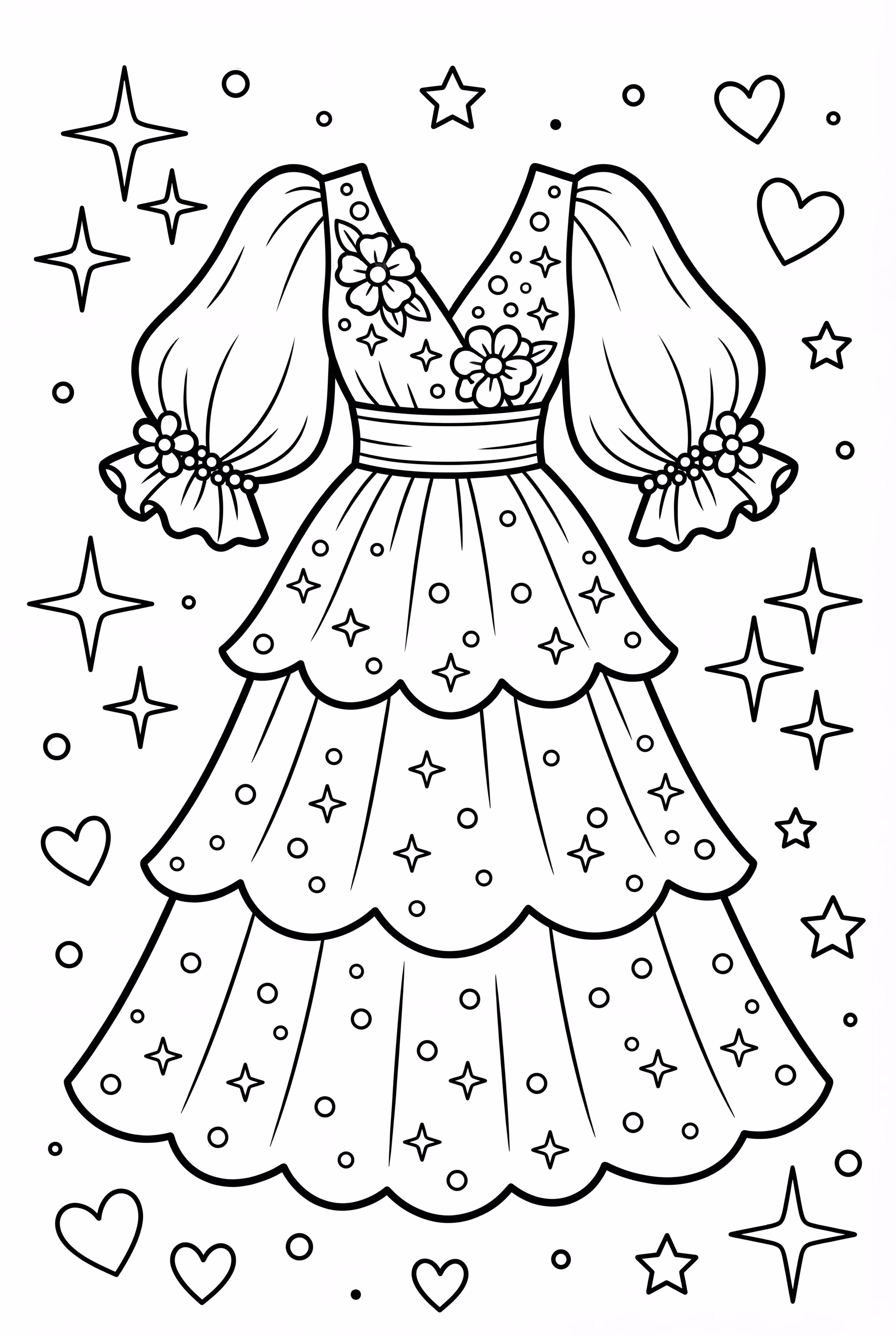 Prom Dress with Sequins and Tiered Skirt