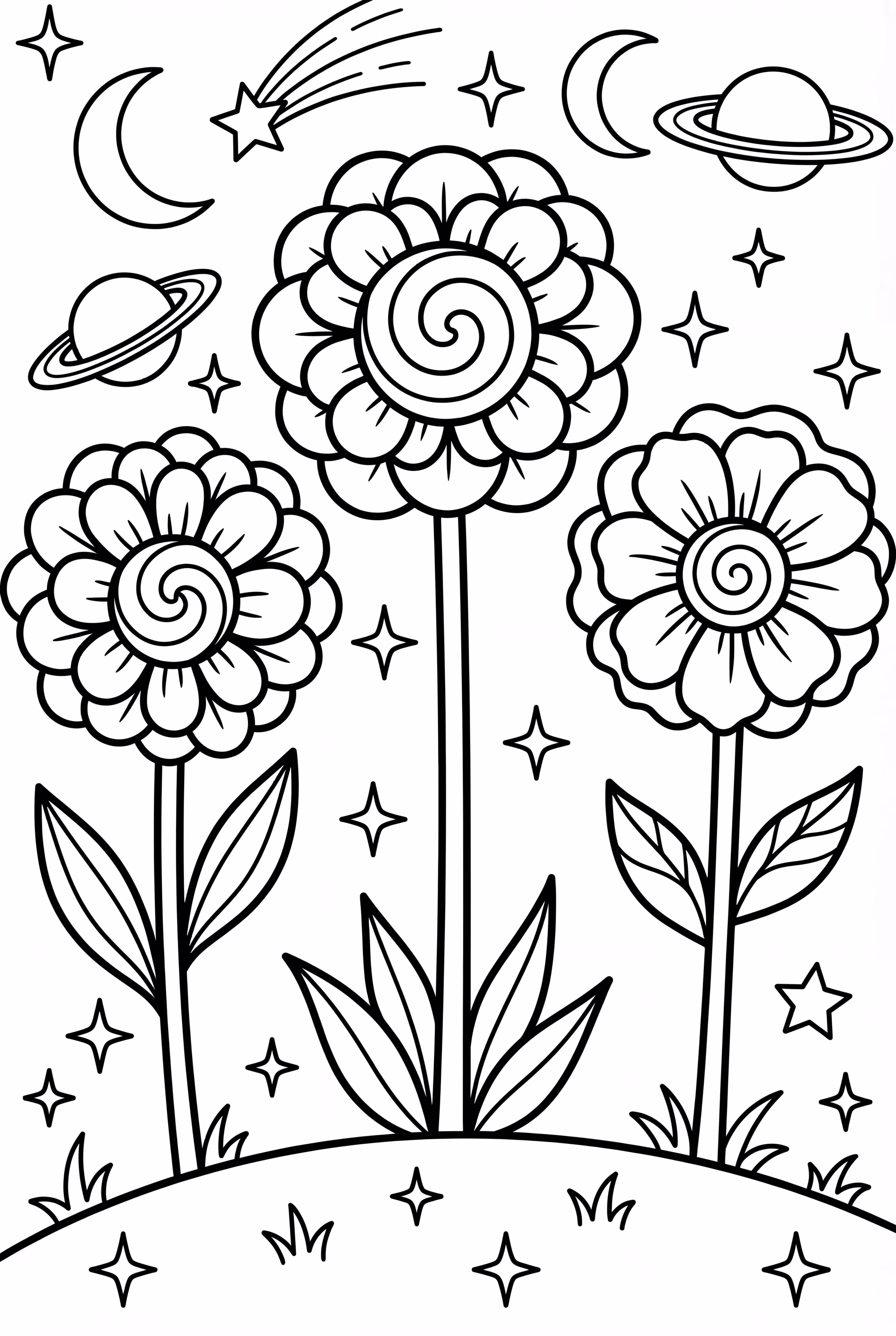 迷幻旋转银河花朵