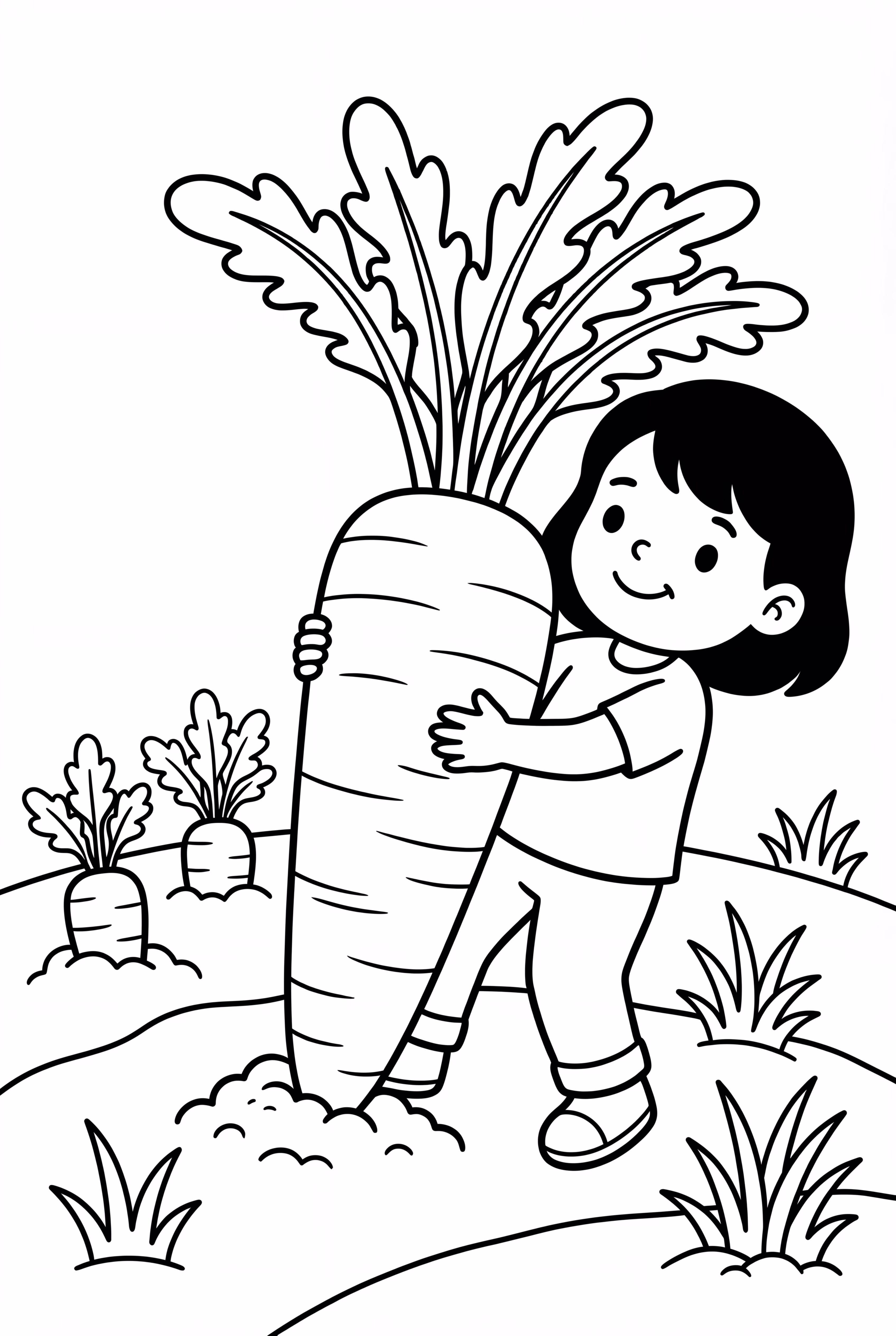 Pulling A Giant Carrot From The Ground