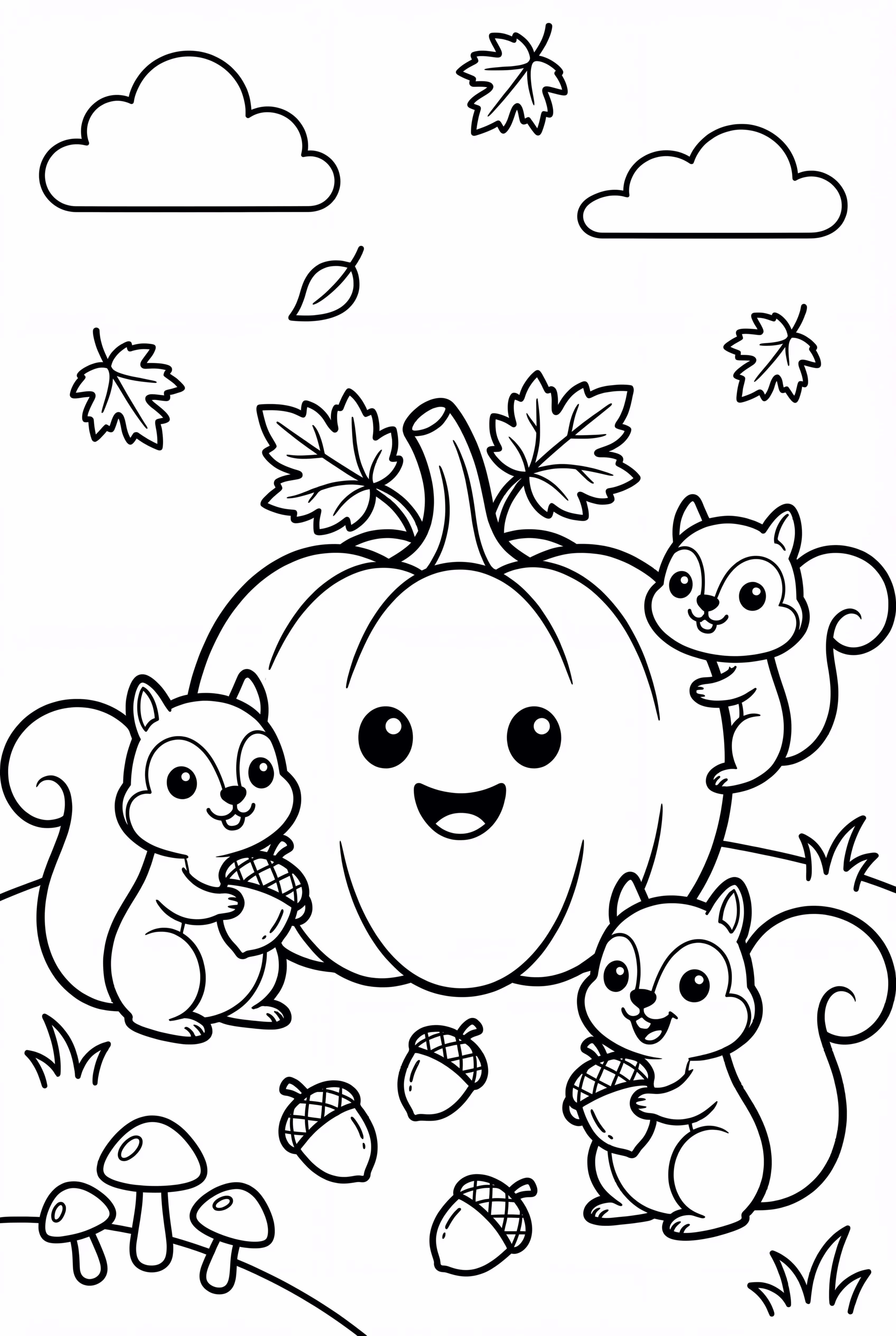 Pumpkin And Squirrel Friends
