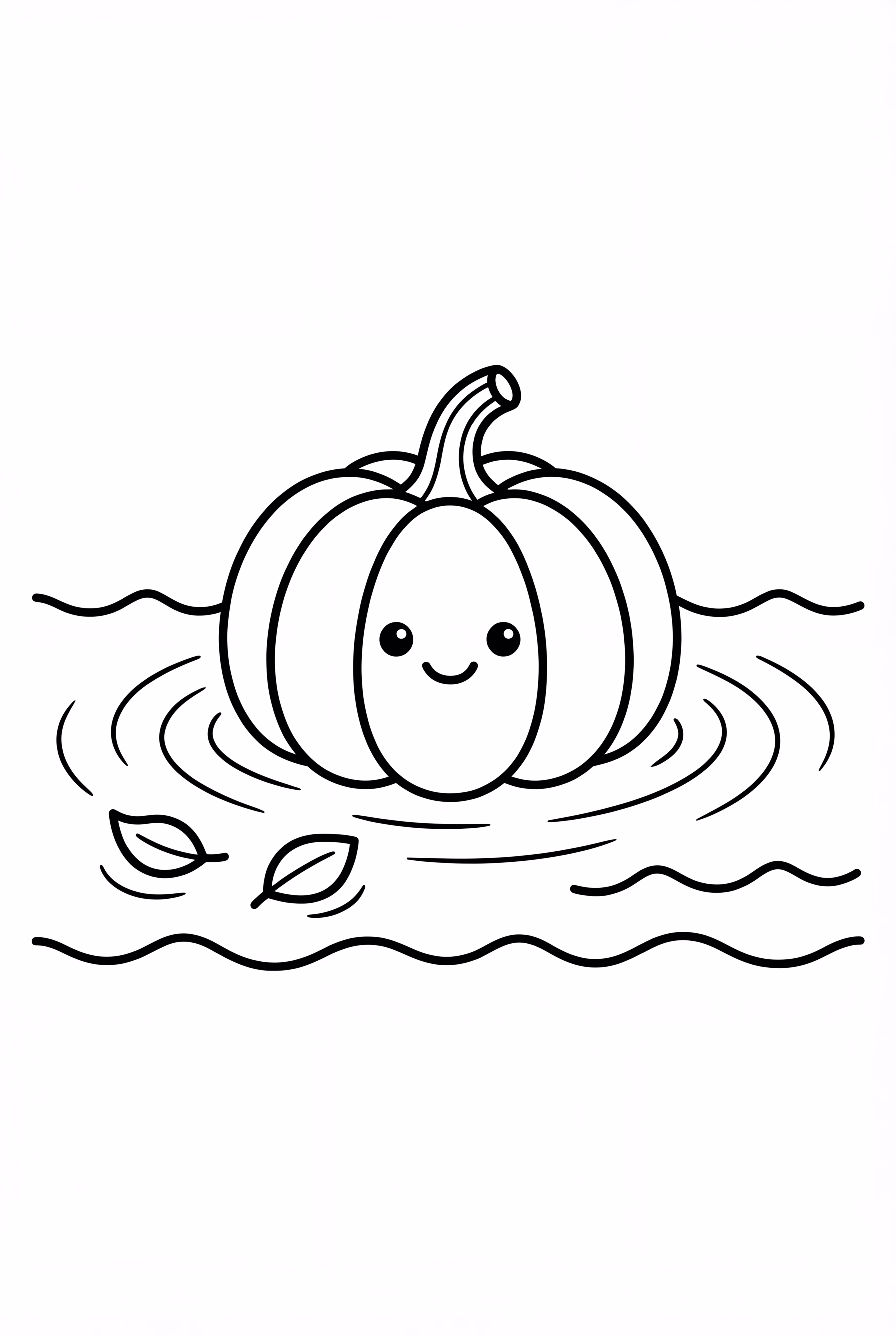 Pumpkin Floating In A River