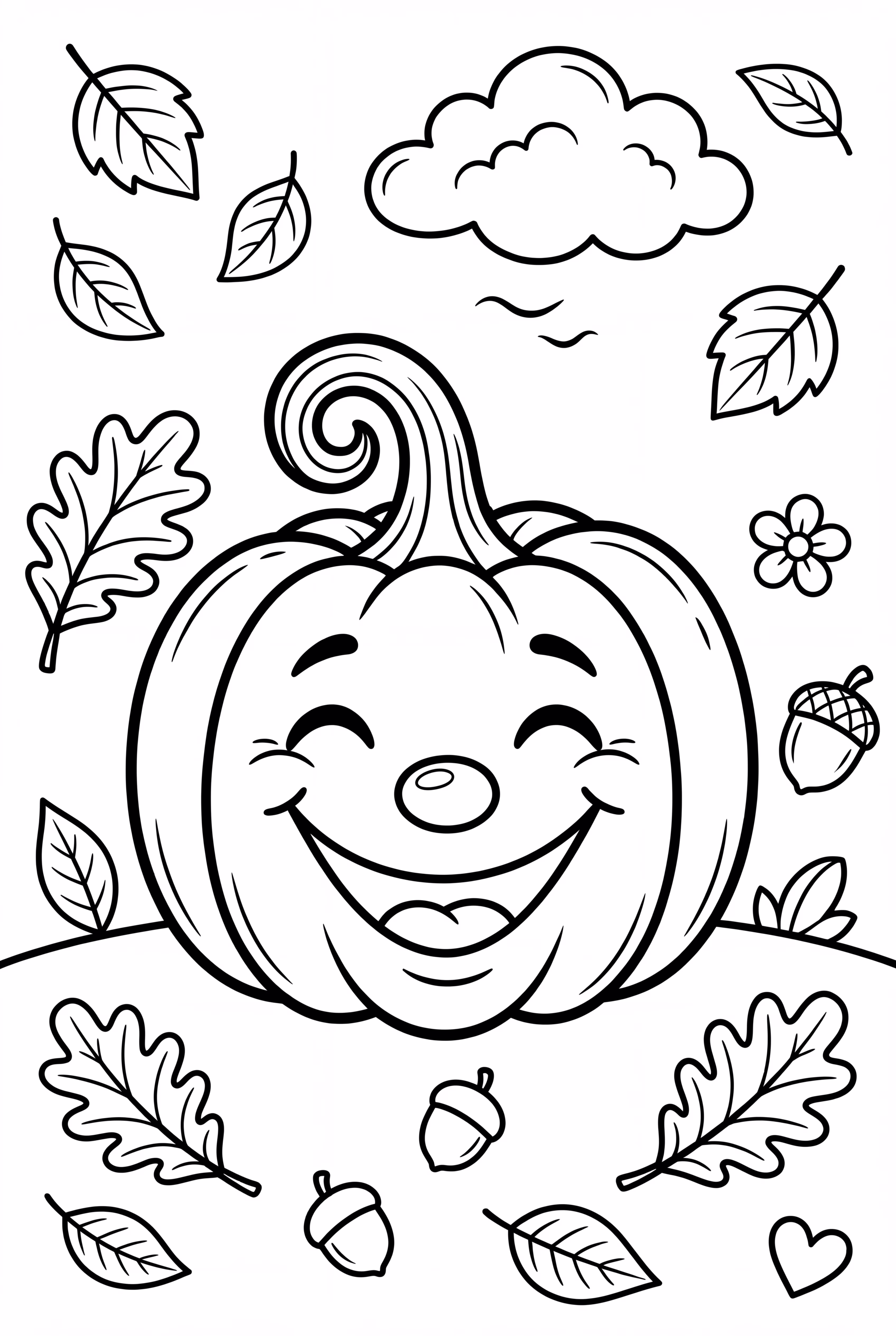 Pumpkin prayer scene with autumn background