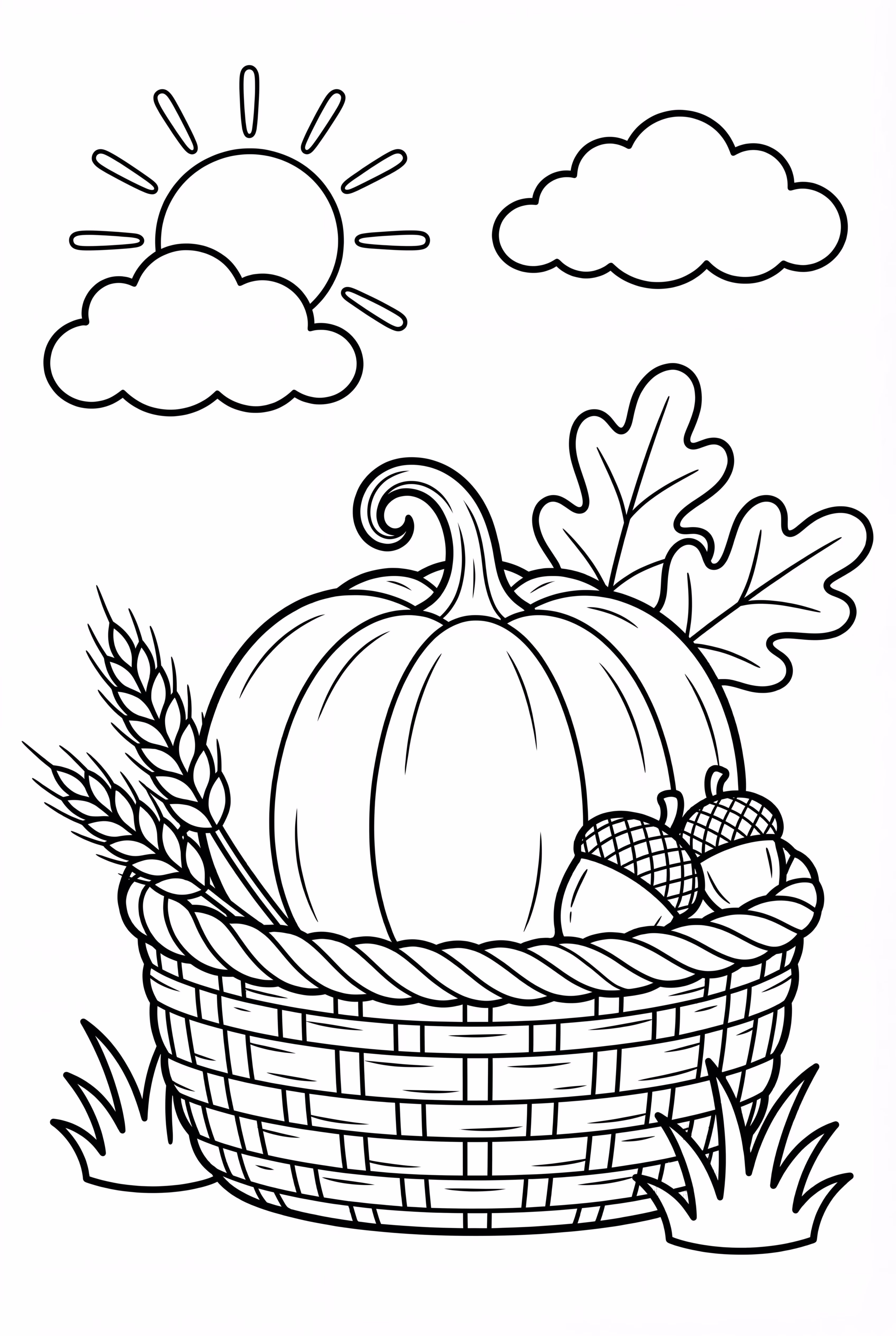 秋季丰收篮中的南瓜