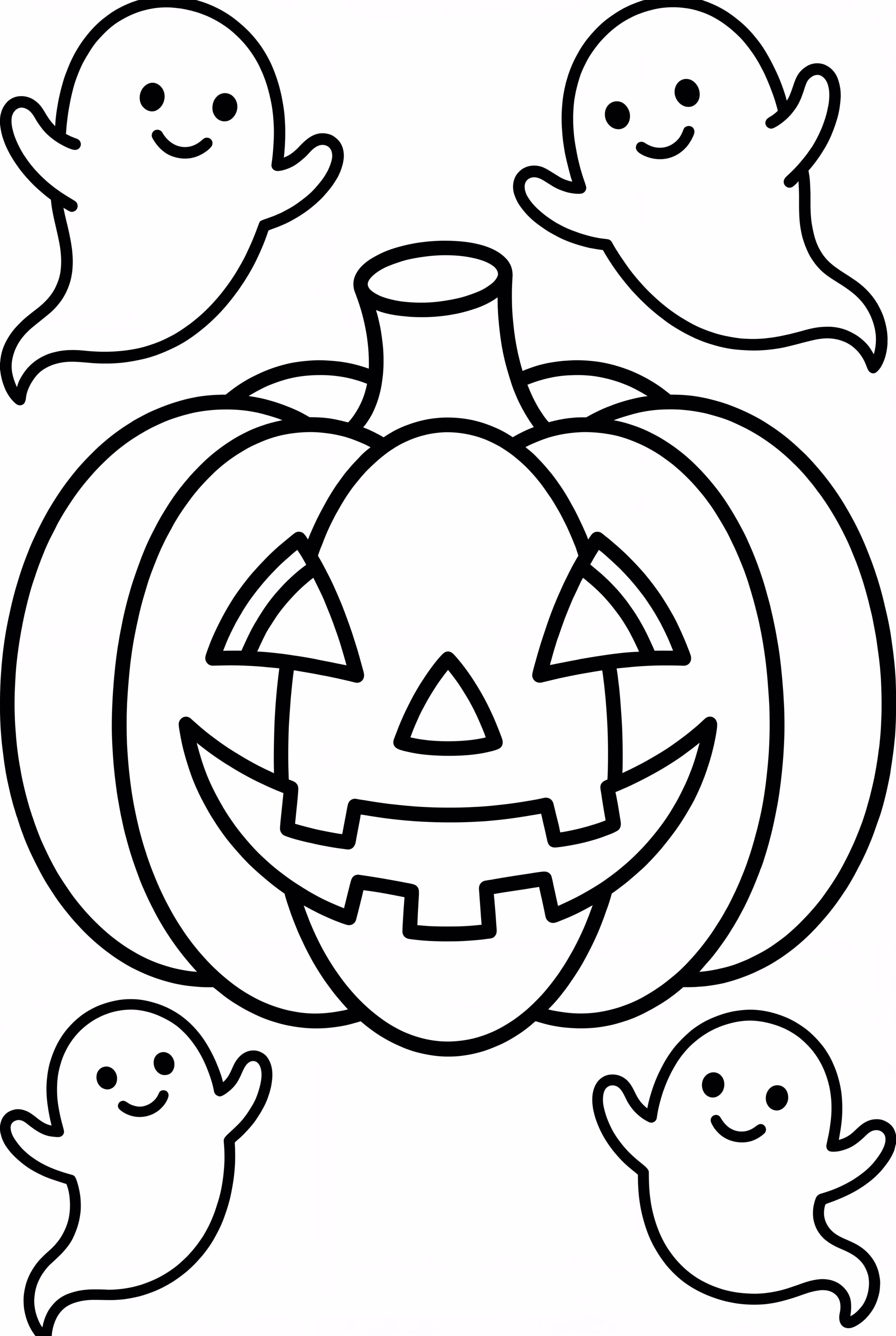 Pumpkin With Friendly Ghosts